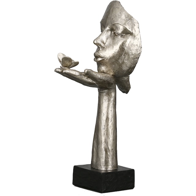 GILDE Dekofigur »Skulptur Desire, antikfinish«, bestellen Rechnung auf Polyresin silberfarben