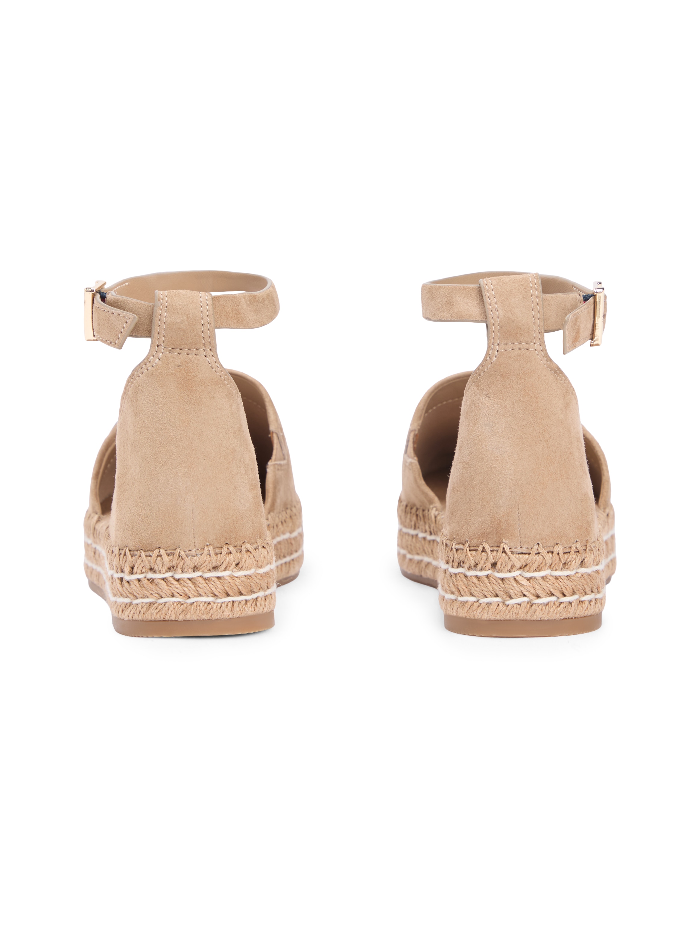 Tommy Hilfiger Riemchenballerina »TH PLATFORM ESPAD SUEDE STRAP«  Sommerschuh, Plateausandalette mit verstellbarem Fersenriemchen