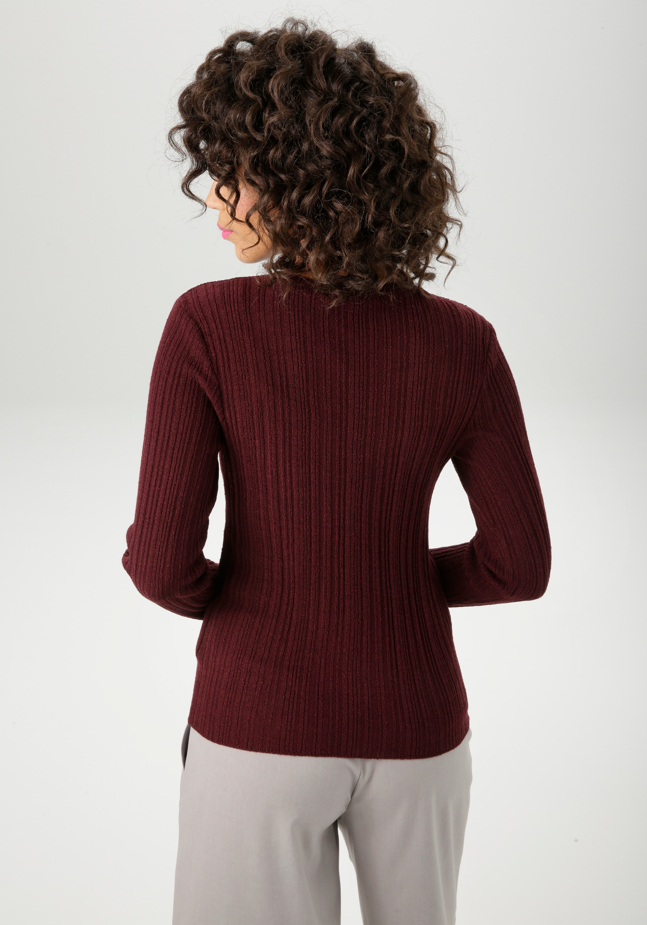 Aniston CASUAL Strickpullover im Ripp-Muster-Mix - NEUE KOLLEKTION