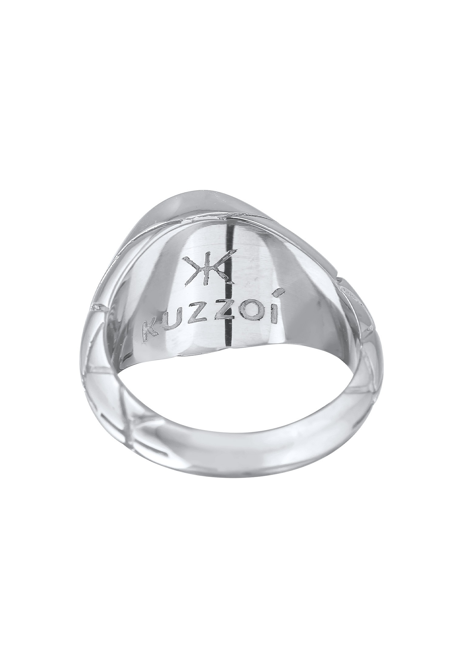 Kuzzoi Siegelring »Ring Basic Herren Siegelring Oval Emaille 925er Silber«