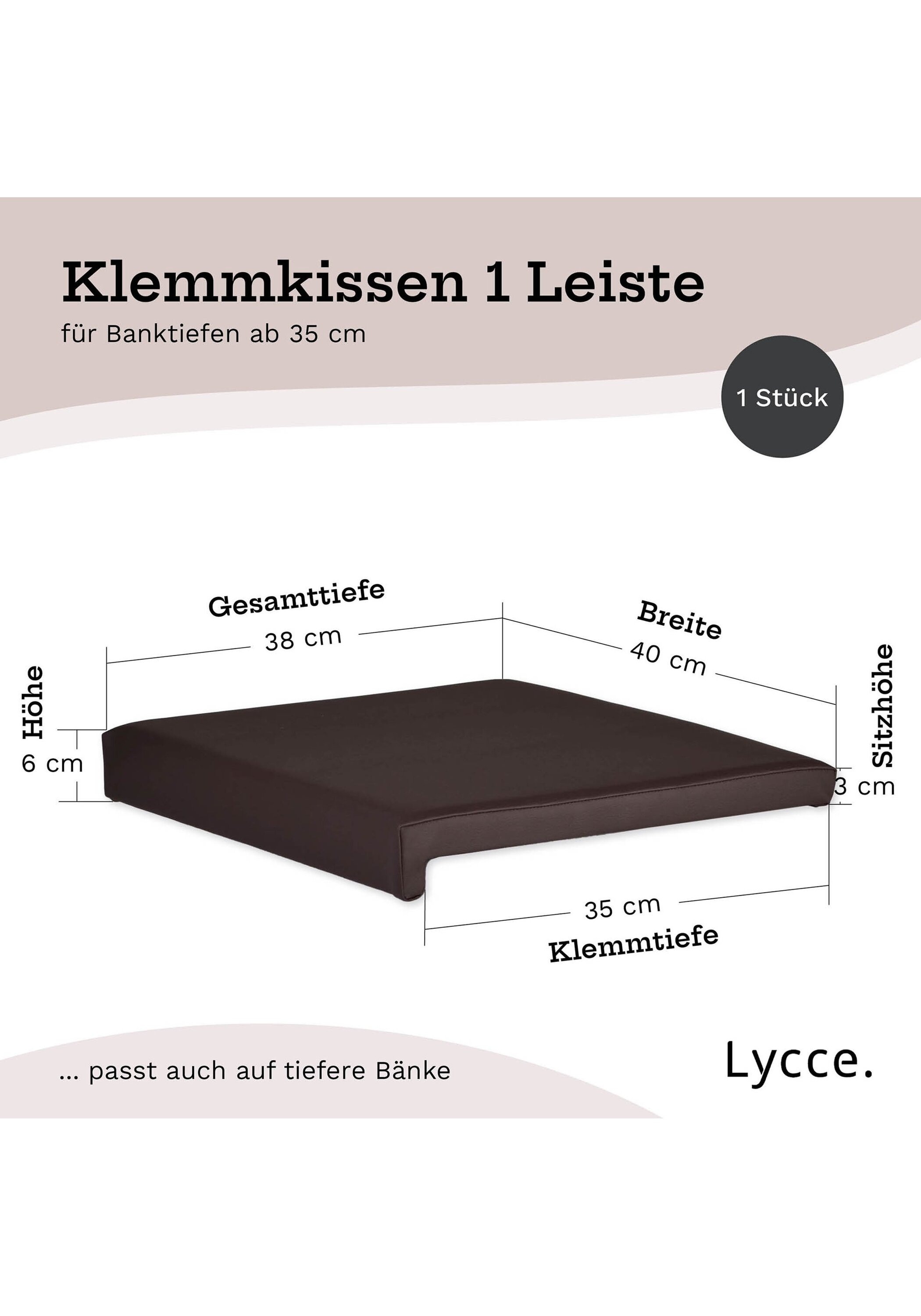 Lycce Bankauflage »Bankauflage Bankauflage Klemmkissen 1 Leiste 1er Pack« 3