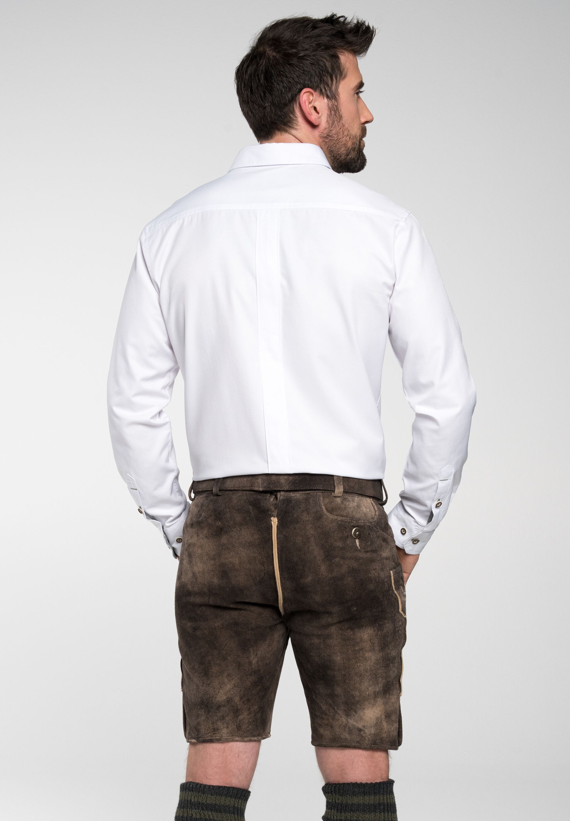 Spieth & Wensky Lederhose »Freud«  Lederhose mit Gürtelschließe, Hirschkopfmotiv