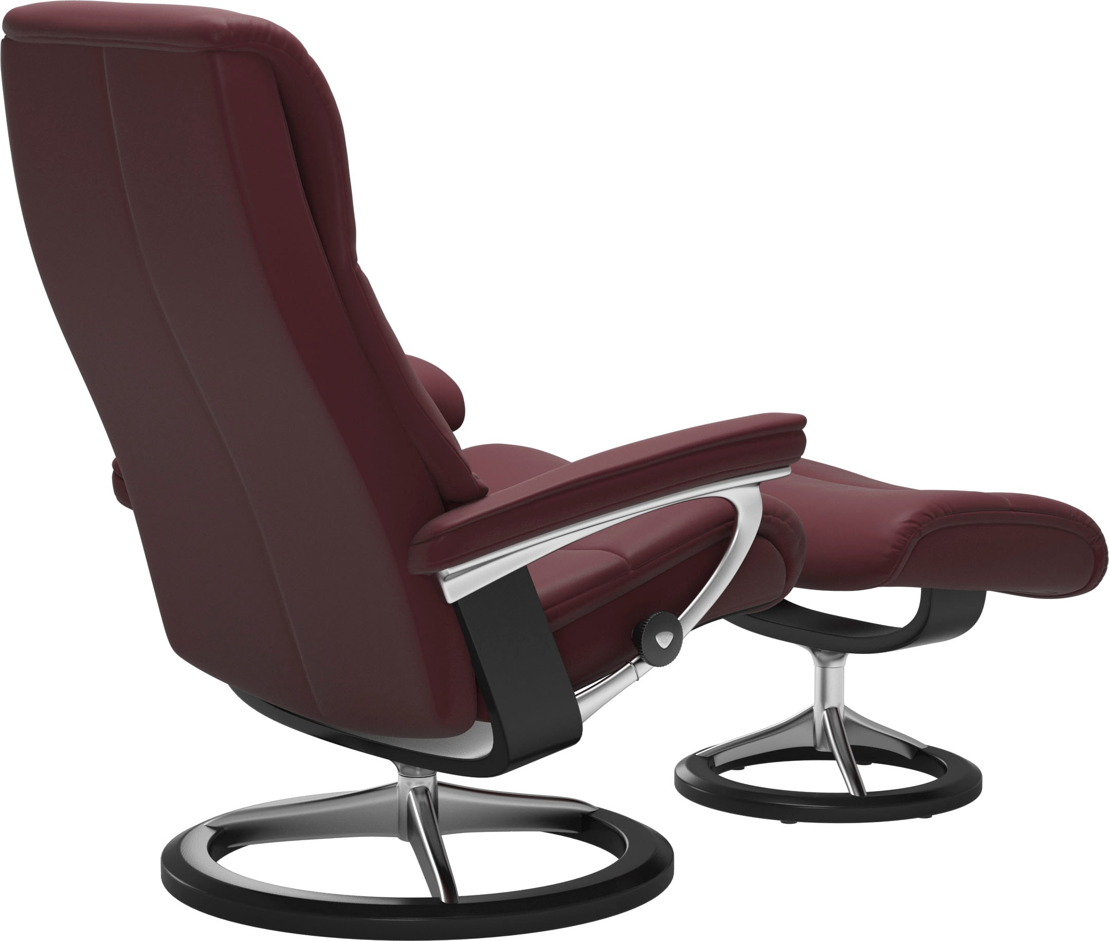 Stressless® Relaxsessel »View«, (Set, Relaxsessel mit Hocker), mit Signature Base, Größe S,Gestell Schwarz