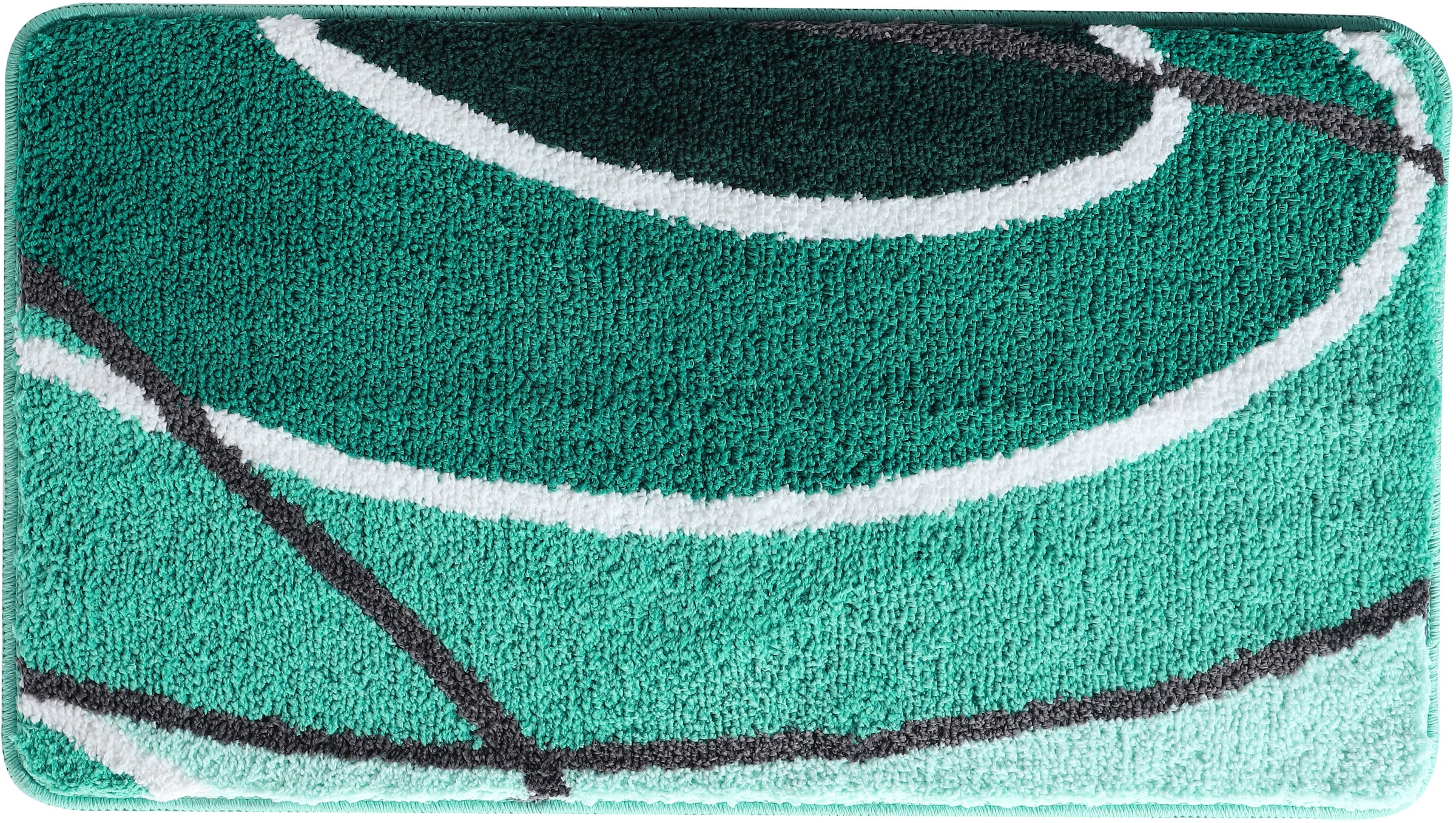 OTTO home Badematte »Juna mit Muster, Badvorleger, Badezimmer Teppich, Duschvorleger« Höhe 20 mm rutschhemmend beschichtet strapazierfähig besonders weich, Design, Badematten, Badteppich