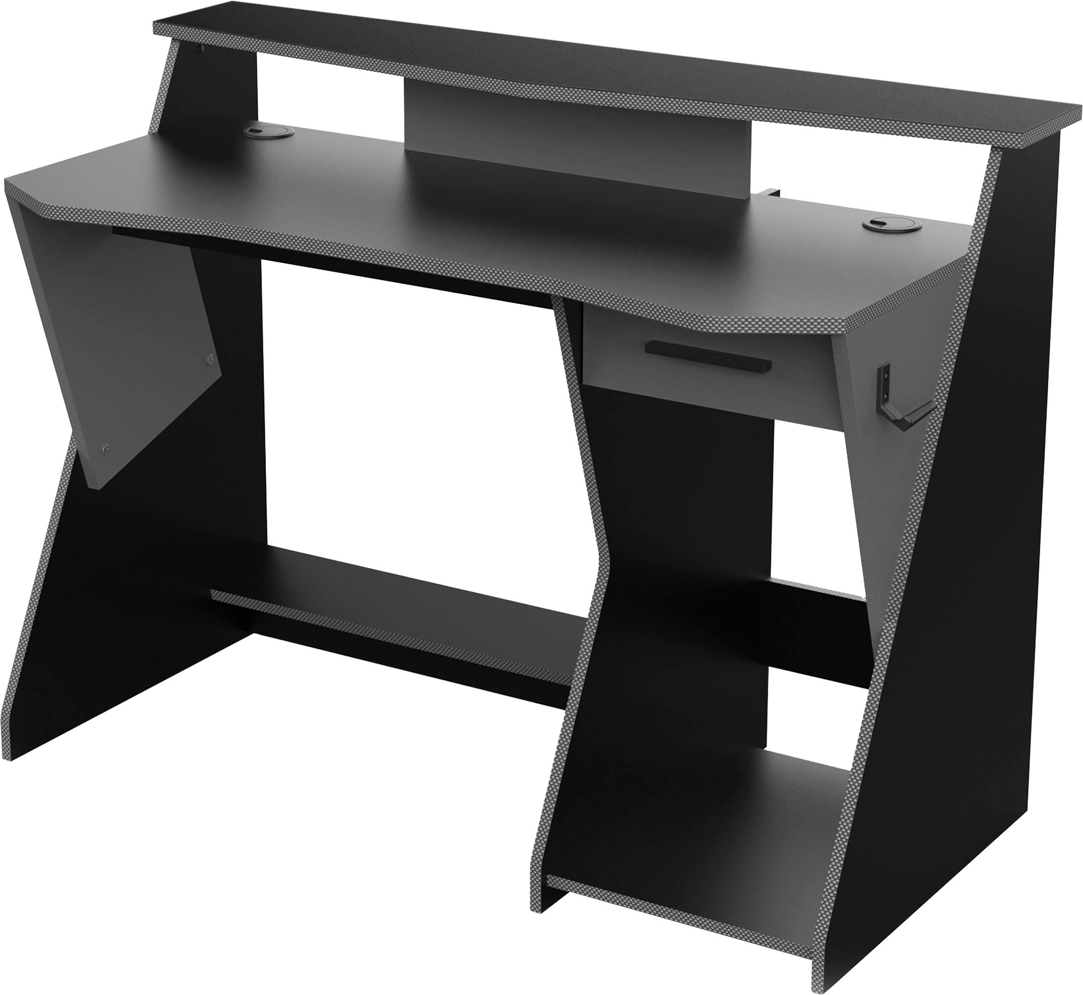 Demeyere GROUP Schreibtisch »Skin«, GAMER Schreibtisch mit 1 Schublade, 1 Regalaufsatz