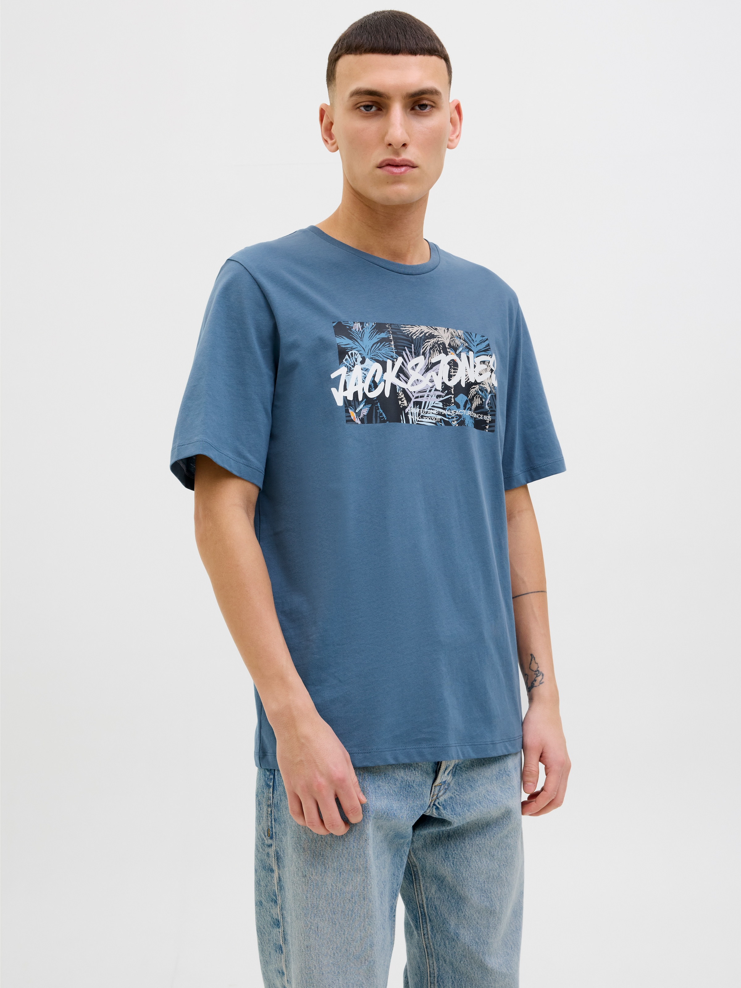 Jack & Jones Print-Shirt »JJHAWAII SHAPE TEE SS CREW NECK«