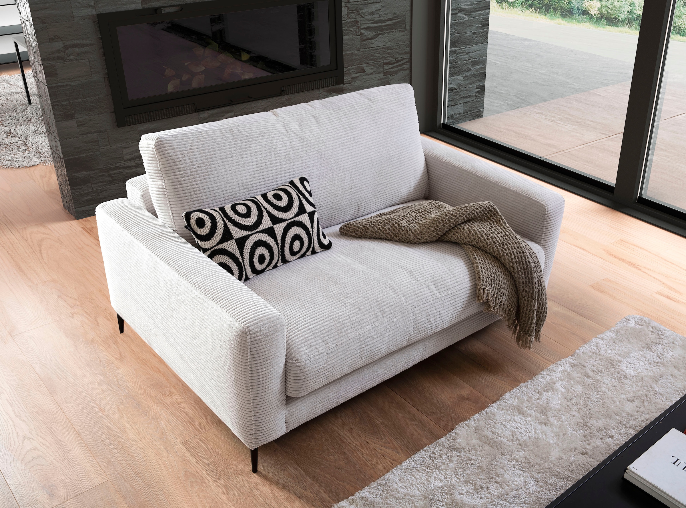 INOSIGN 1,5-Sitzer »Downtown B/T/H: 152/105/84 cm«, weicher Sitzkomfort, Cord, gemütliches Loungemöbel zum Relaxen