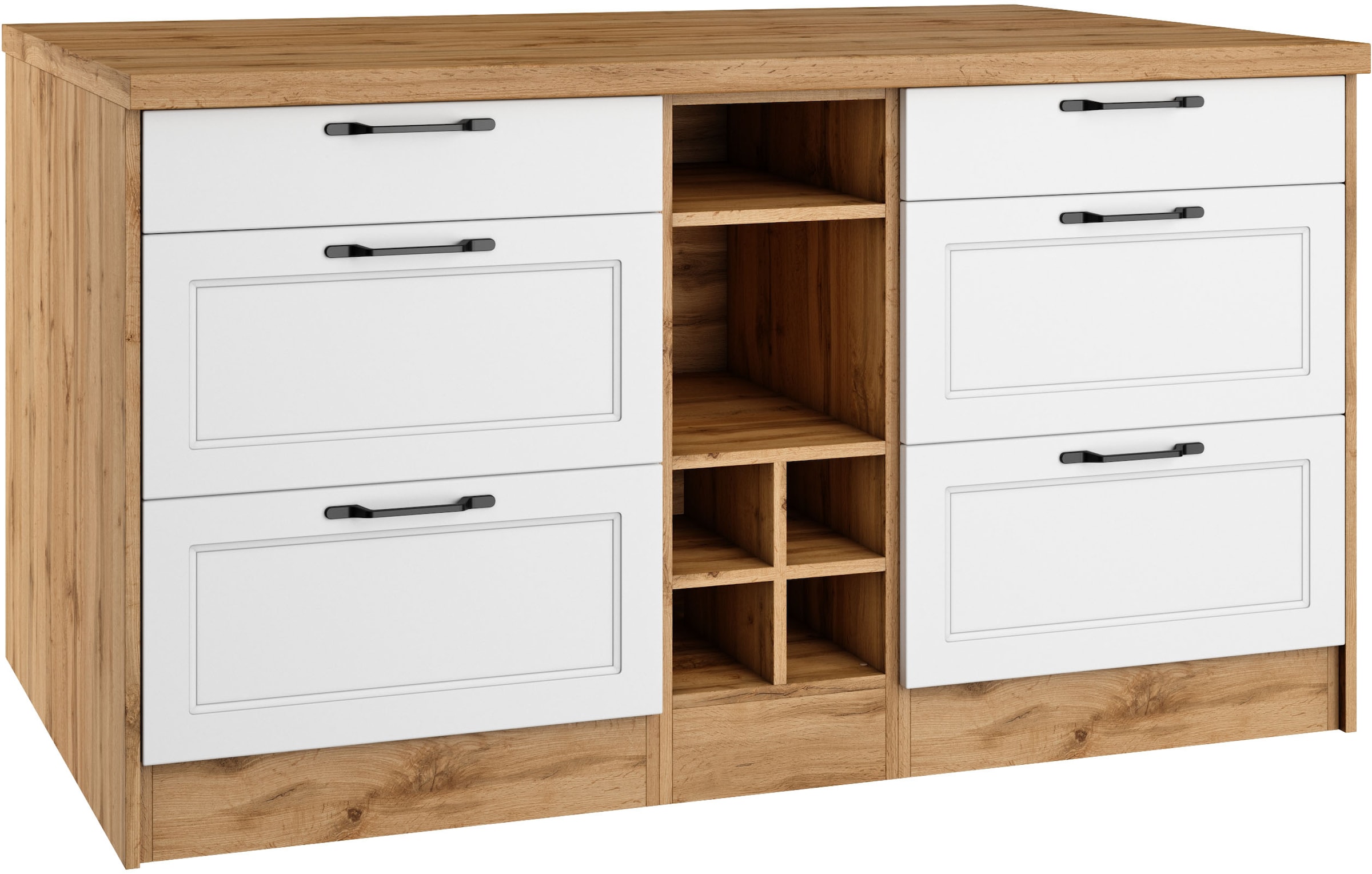 KOCHSTATION Kücheninsel »KS-Lana, Breite 153 cm« MDF-Fronten, Arbeitsplatte 38mm stark