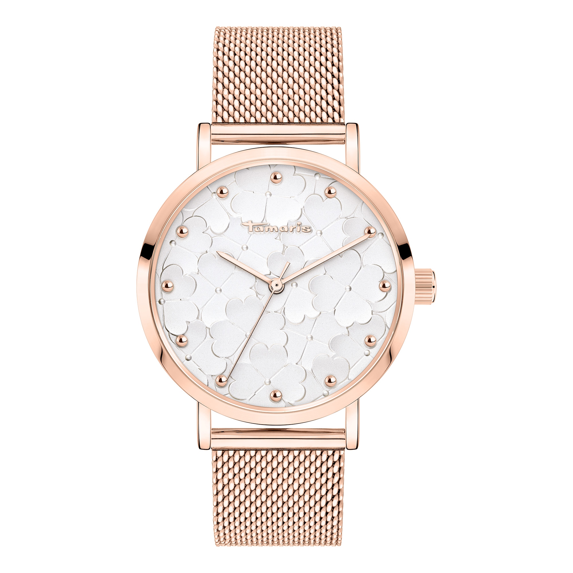 Tamaris Quarzuhr »Clover« Armbanduhr, Damenuhr, Edelstahlarmband, analog
