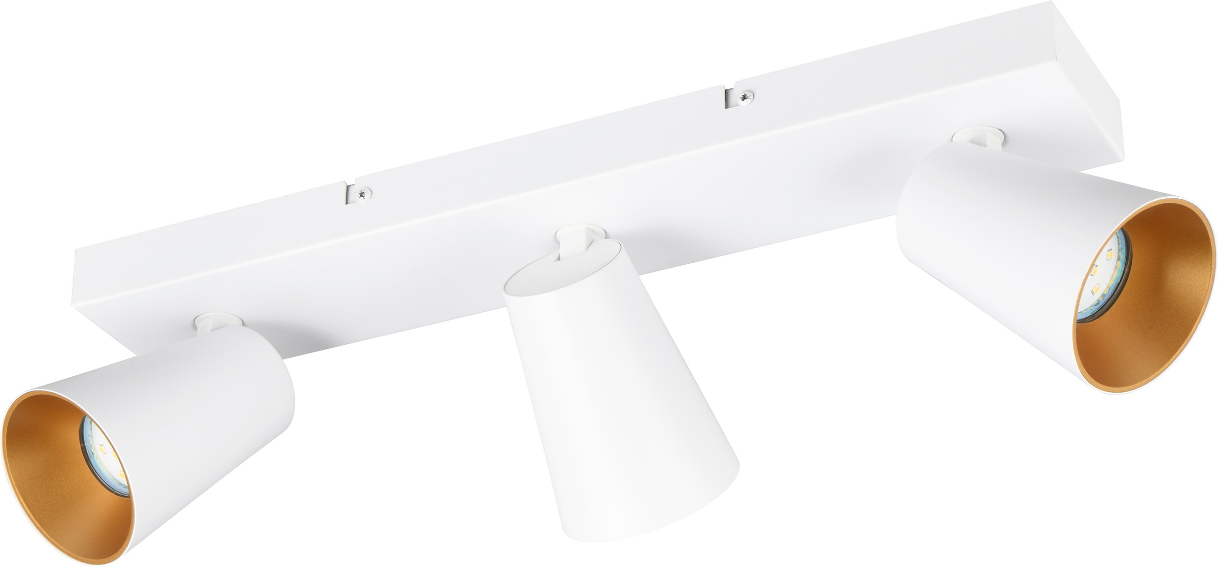 TRIO Leuchten Deckenstrahler »SHARP, Spot mehrflammig exkl GU10 max 10W schwenkbar & drehbar« GU10 1 Stk. warmweiß - kaltweiß Schirm innen gold, Strahler für Wandmontage + Deckenmontage