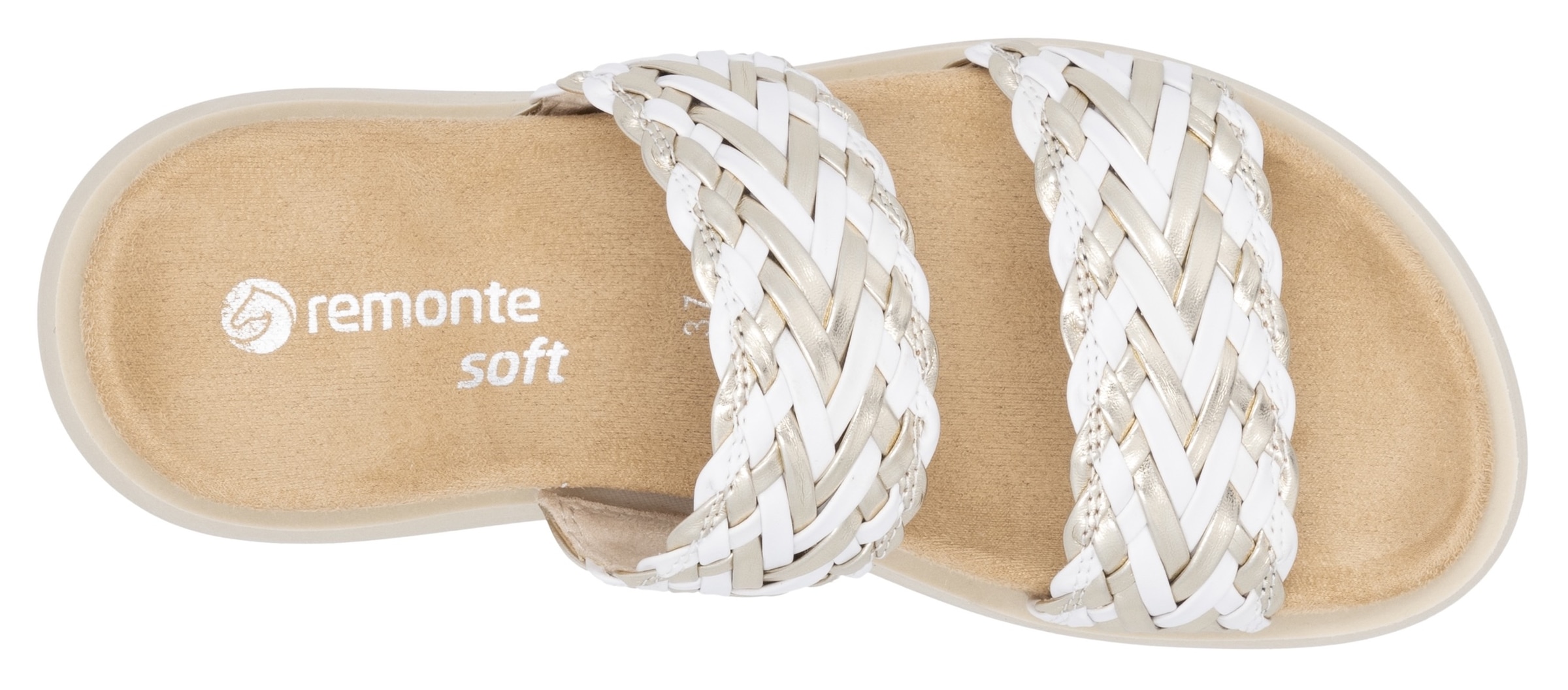 Remonte Pantolette, Plateau, Bequemschuh, Sommerschuh mit Riemchen in Flechtoptik