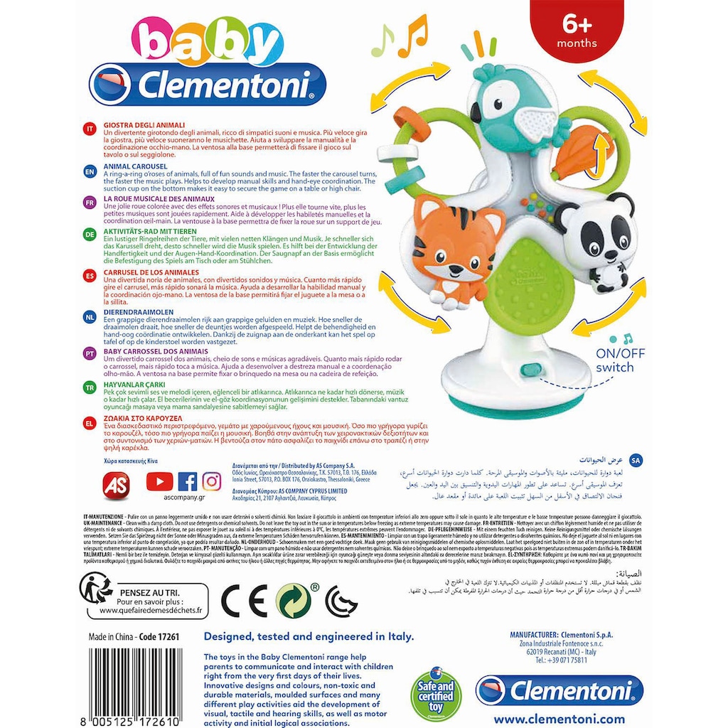 Clementoni® Lernspielzeug »Baby Clementoni, Aktivitäts-Rad mit Tieren«
