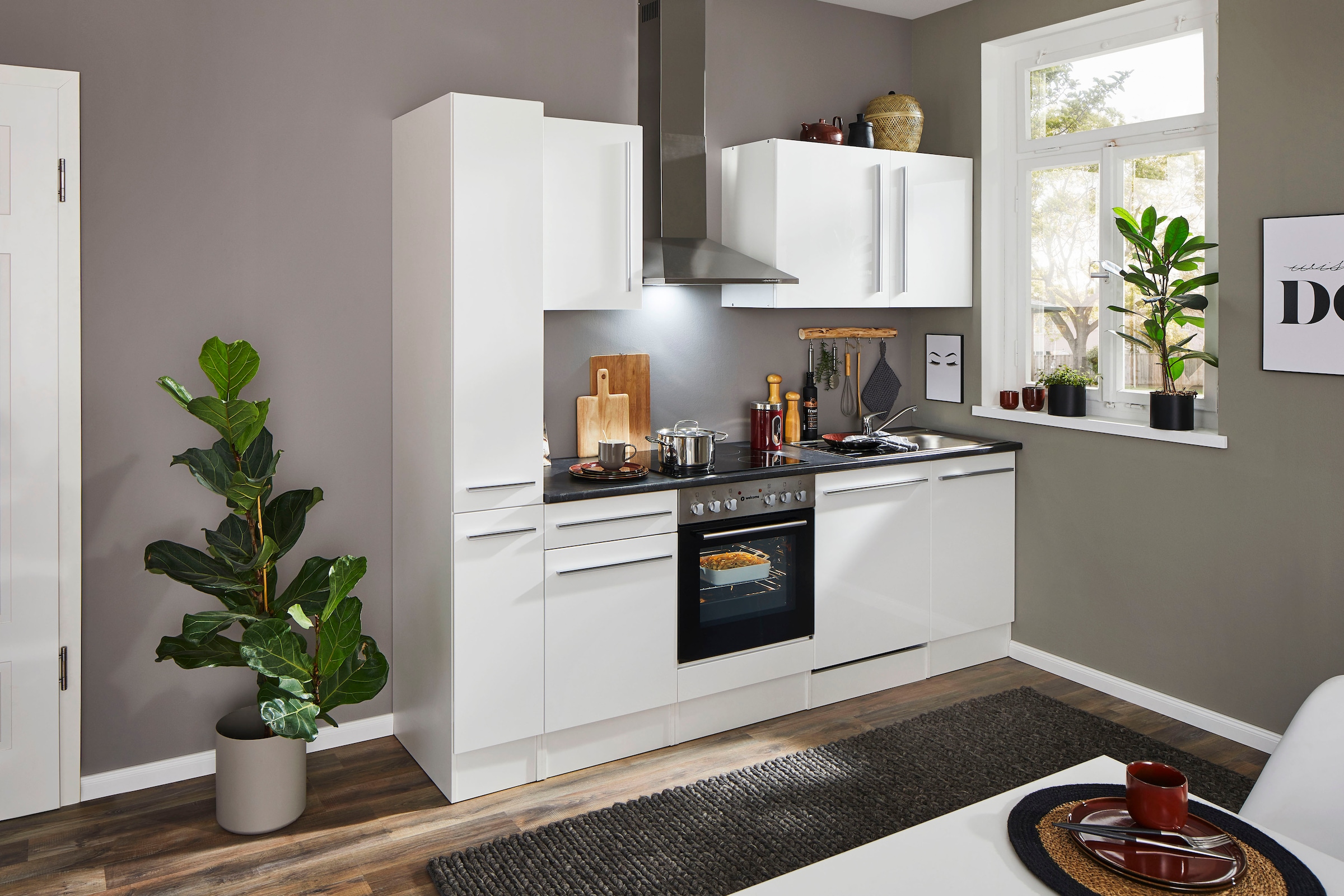 BASIC by Balculina Küchenzeile »Jazz«, Breite 250 cm, wahlweise mit E-Geräten