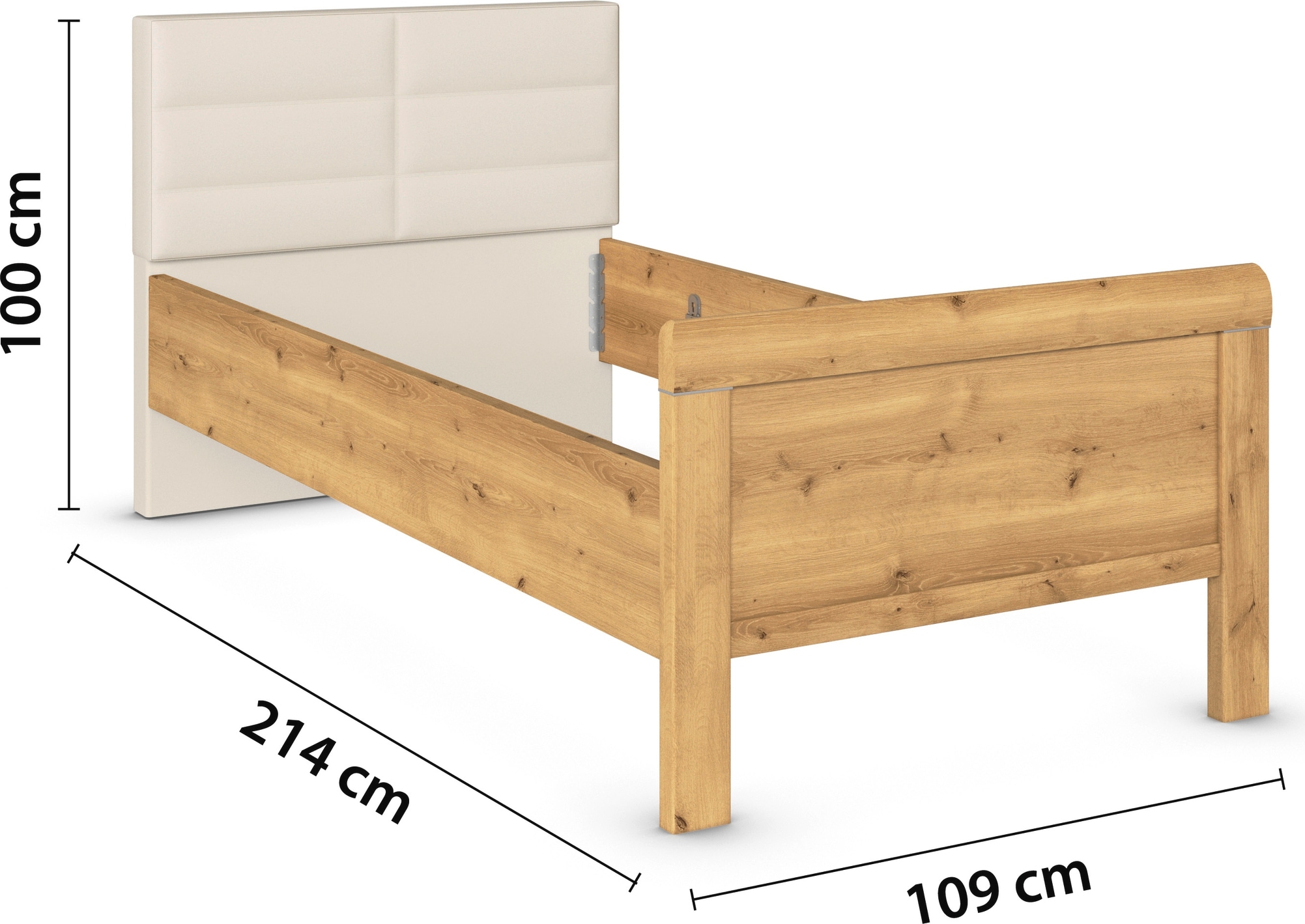 rauch Bett »Bett Einzelbett Stollenbett EVELYN«, in Komforthöhe mit Polsterkopfteil in elegantem Stil MADE IN GERMANY