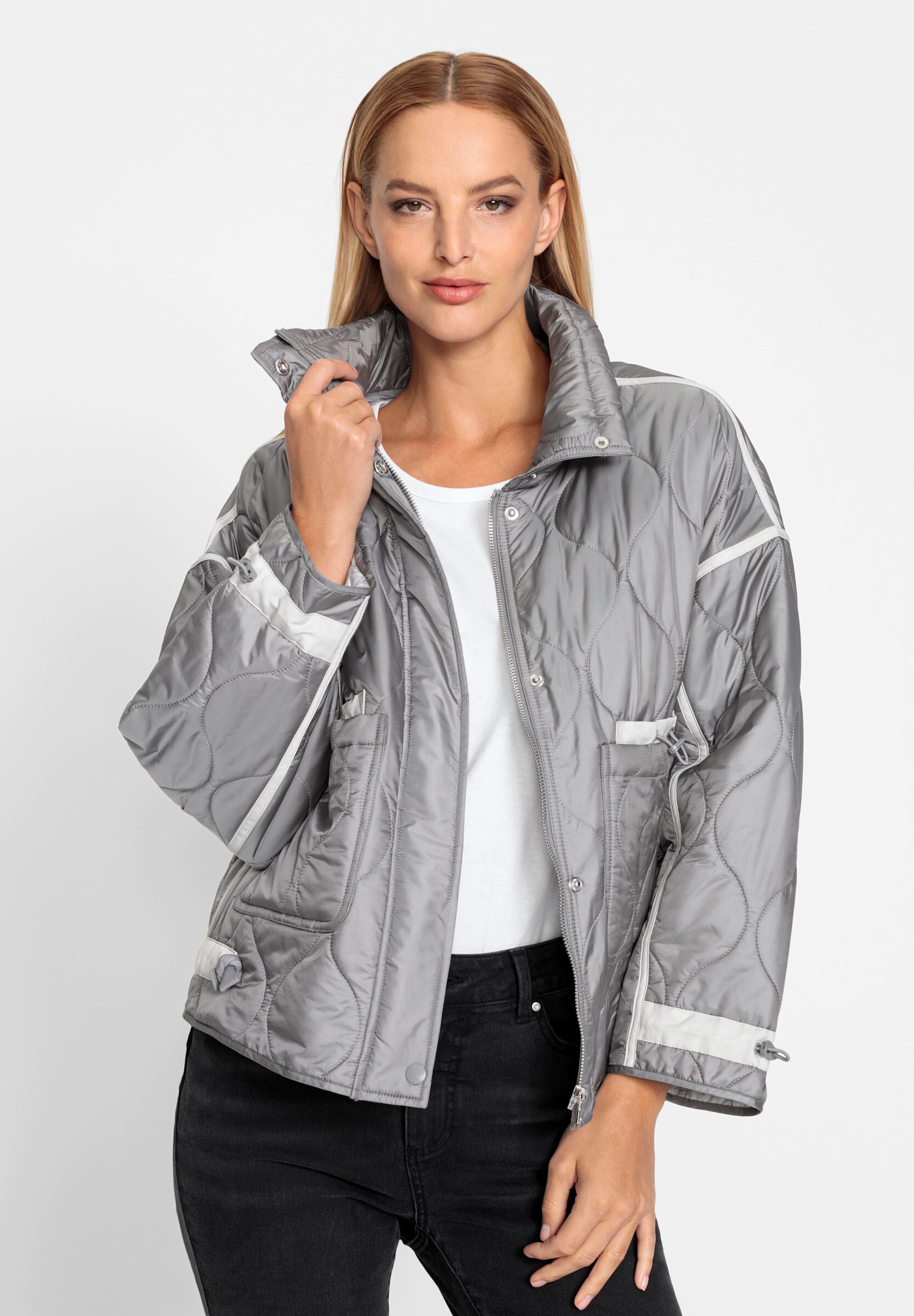 heine Steppjacke »Steppjacke Steppjacke mit Tunnelzug am Ärmel« ohne Kapuze