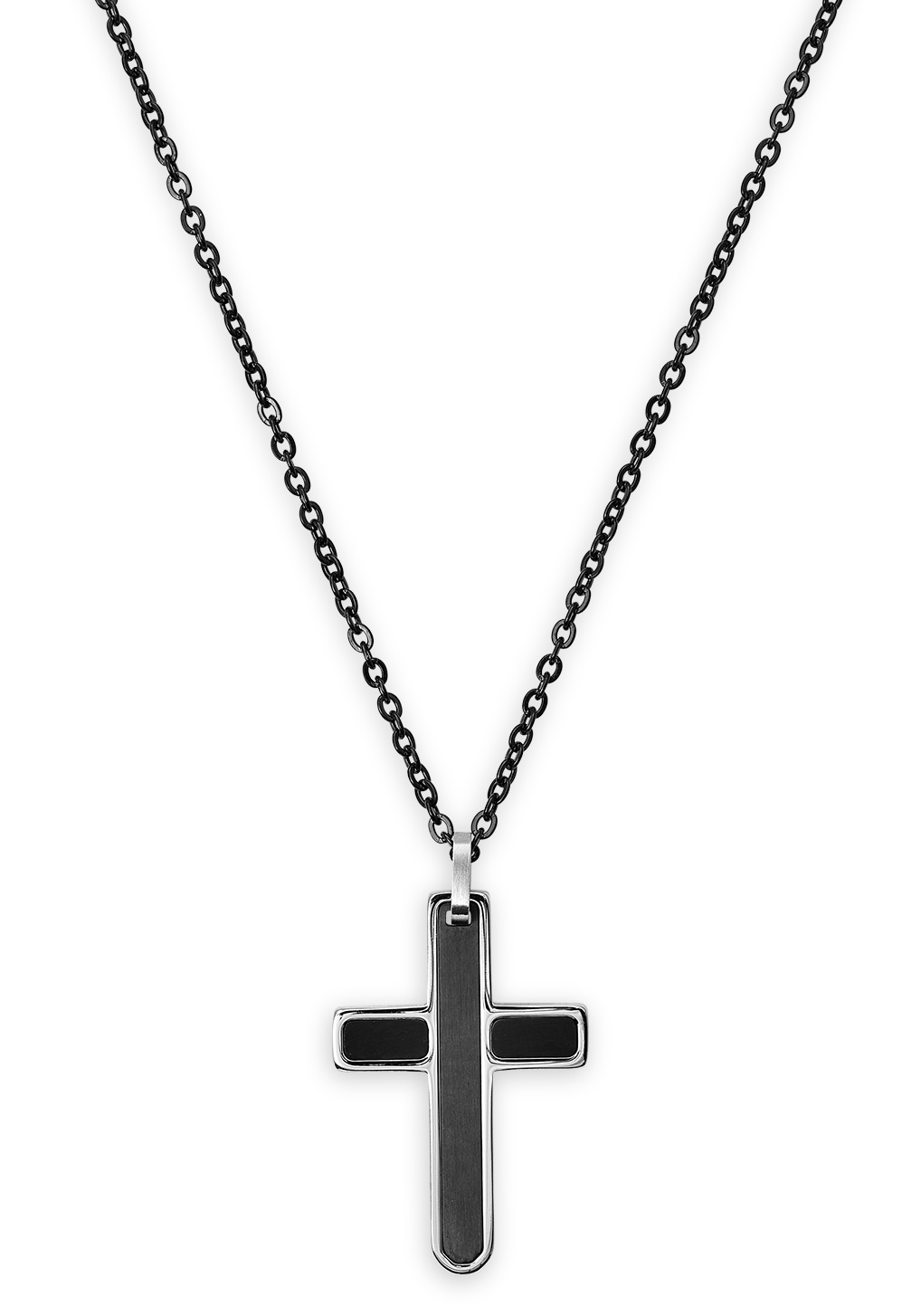 Kette mit Anhänger »Halskette, EDEN ELEMENTS Kreuz, schwarz X3968«