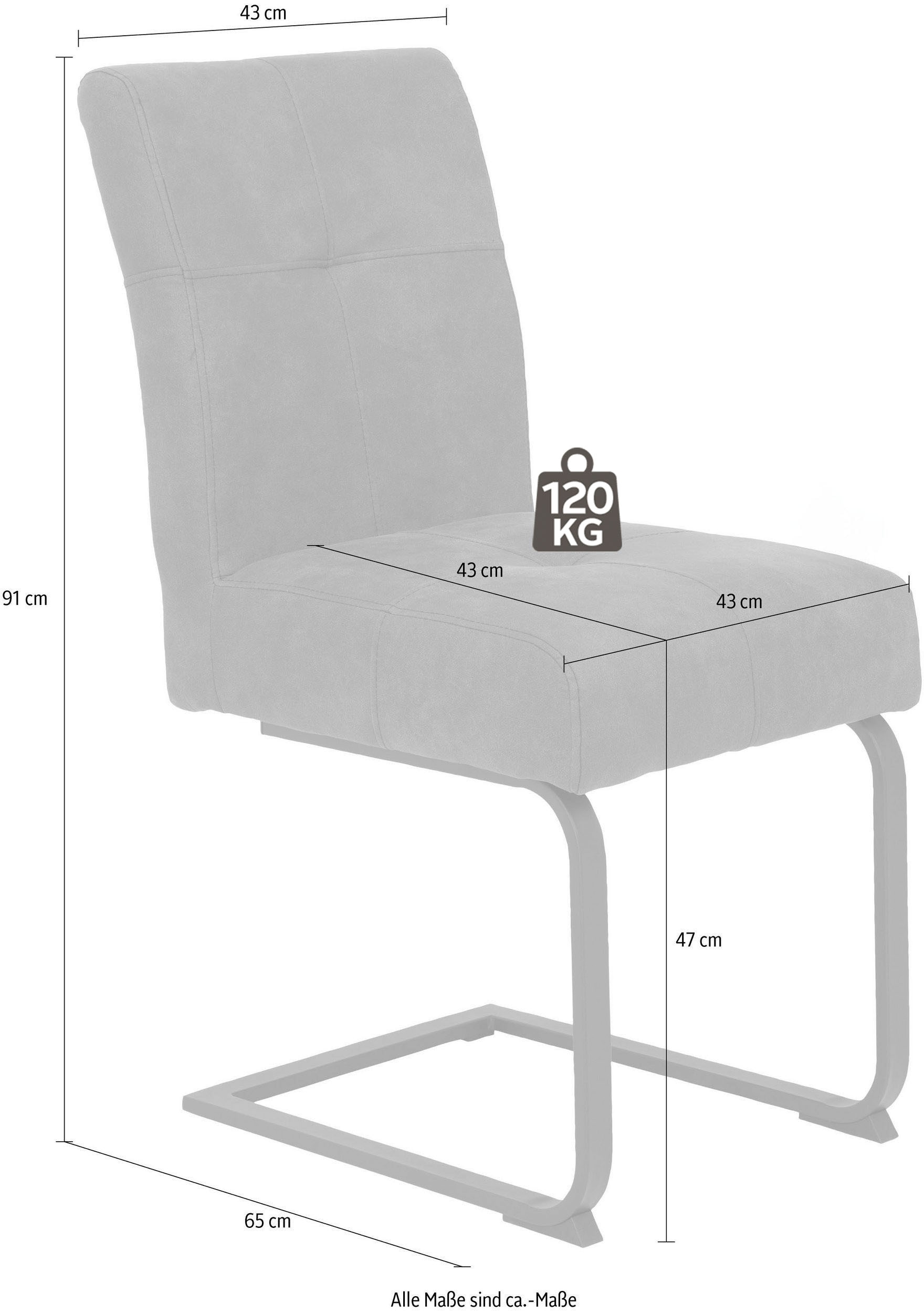 HELA Esszimmerstuhl »Luise S Schwingstuhl, Freischwinger 2er-Set« (Set) 2 Stk.Sitz mit Federkern, Extra dicke Polsterung, Küchenstuhl