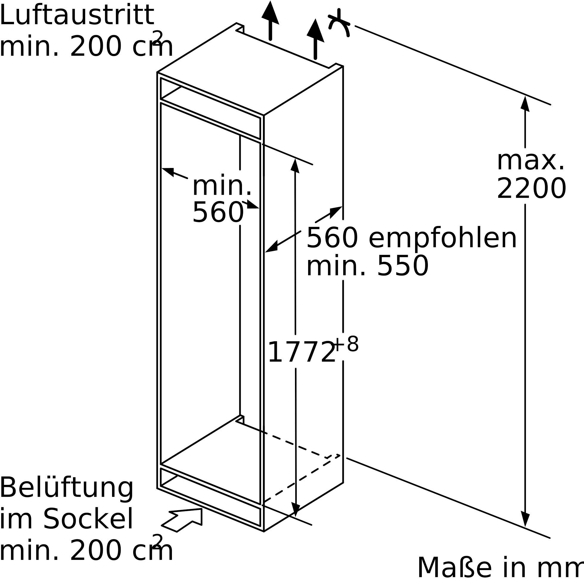 SIEMENS Einbaukühlgefrierkombination »KI86SHDD0«, KI86SHDD0, 177,2 cm hoch, 55,8 cm breit