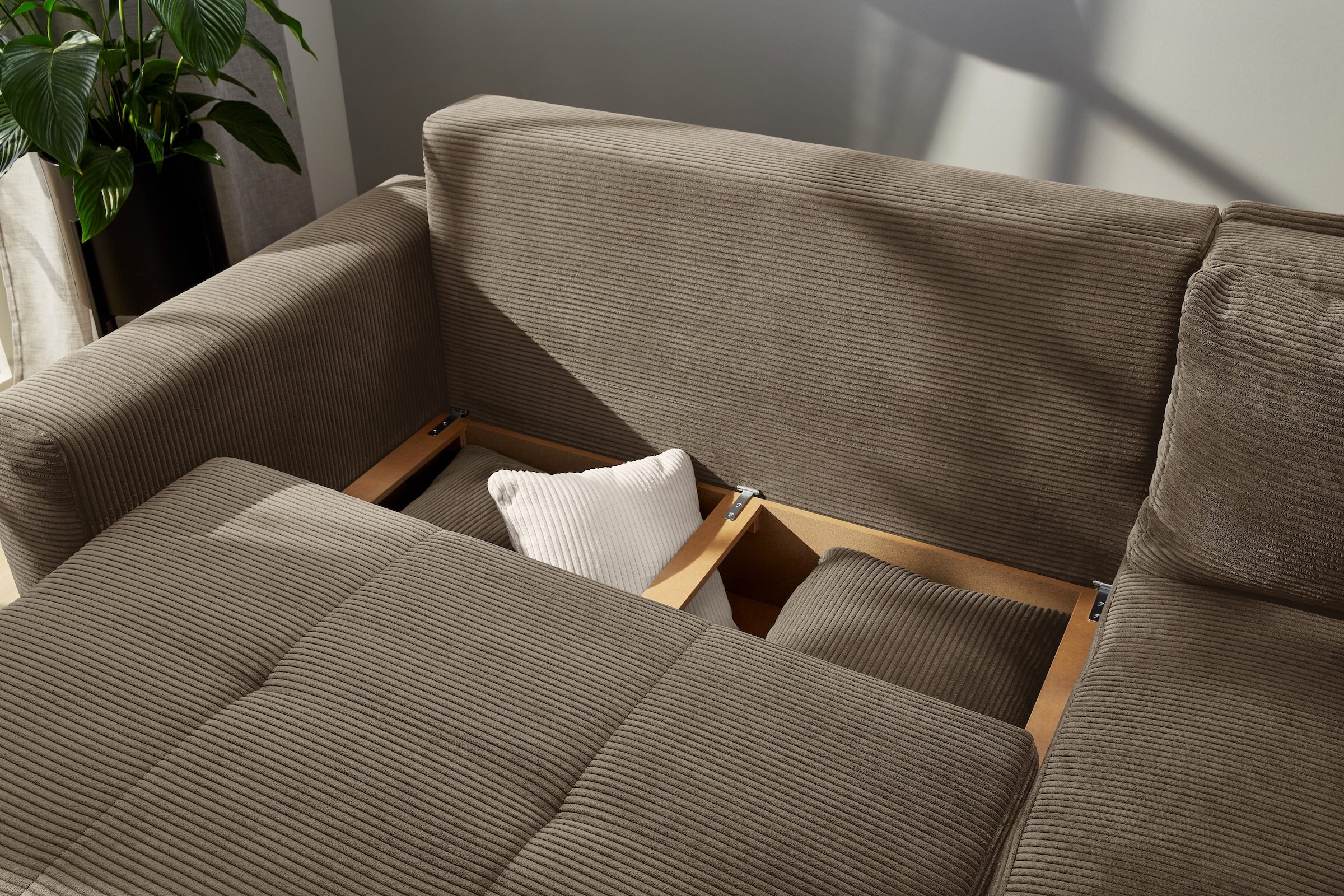 Jockenhöfer Gruppe Ecksofa »Sunset, Dauerschlafsofa mit«, Tonnentaschen-Federkern, 5cm Kaltschaumtopper, flexible montierbar