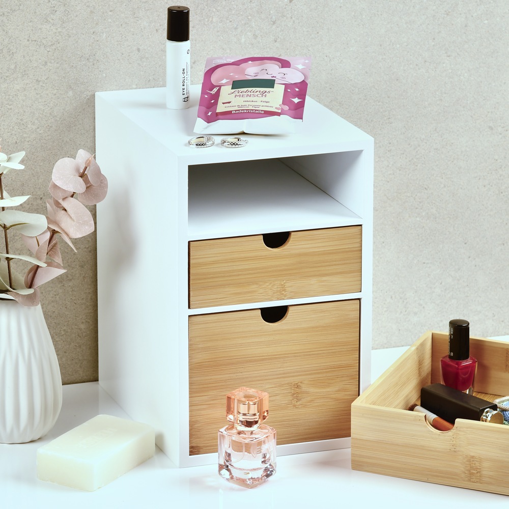 KESPER® Mini-Kommode mit 3 Ablageflächen, weiß/natur