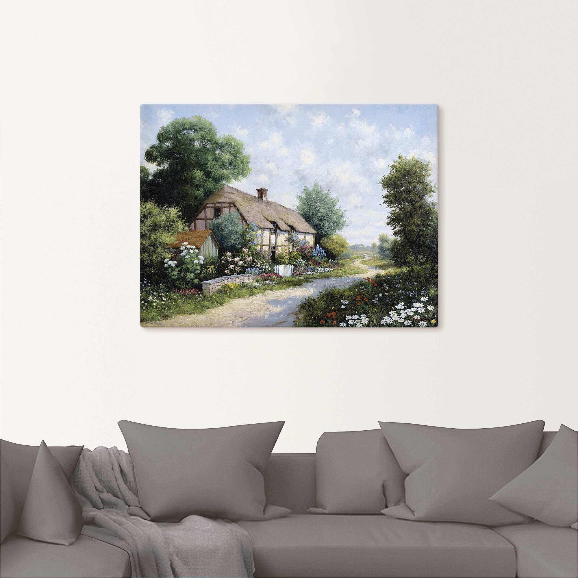 Artland Leinwandbild »Das Landhaus«, Gebäude, (1 St.), auf Keilrahmen gespannt