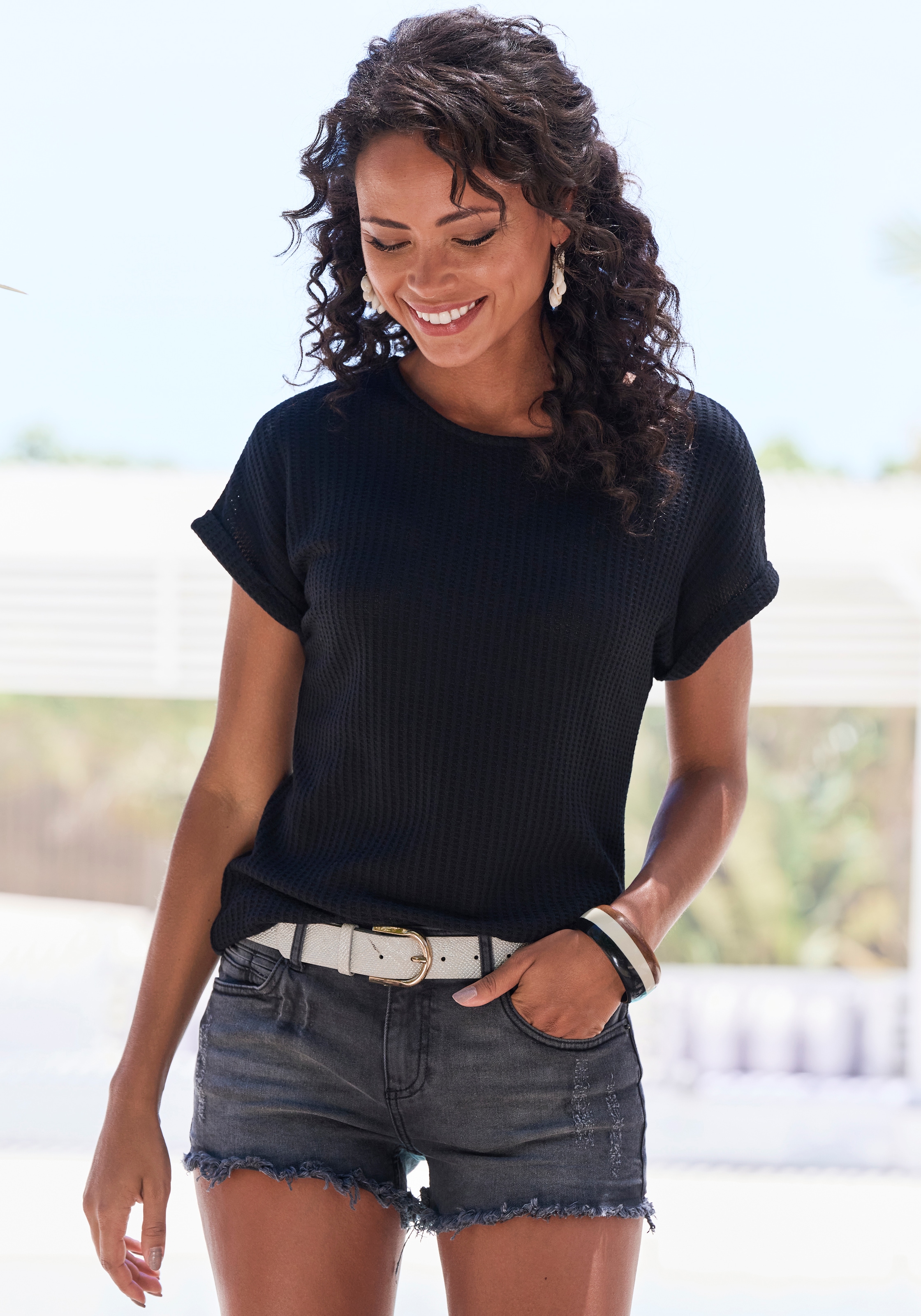 Vivance Kurzarmshirt »aus weicher Piqué-Qualität«