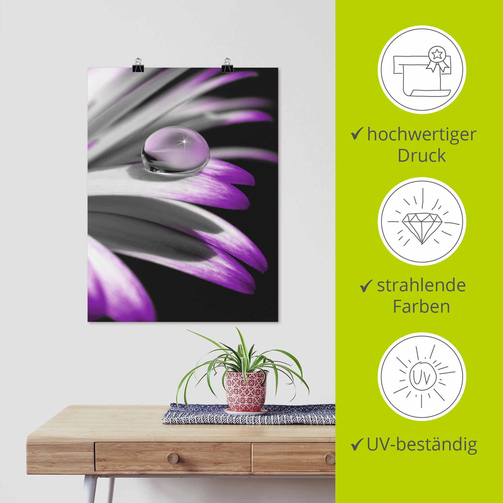 Artland Wandbild »Tropfen« 1 Stk. tlg. als Leinwandbild, Poster, Wandaufkleber in verschied. Größen