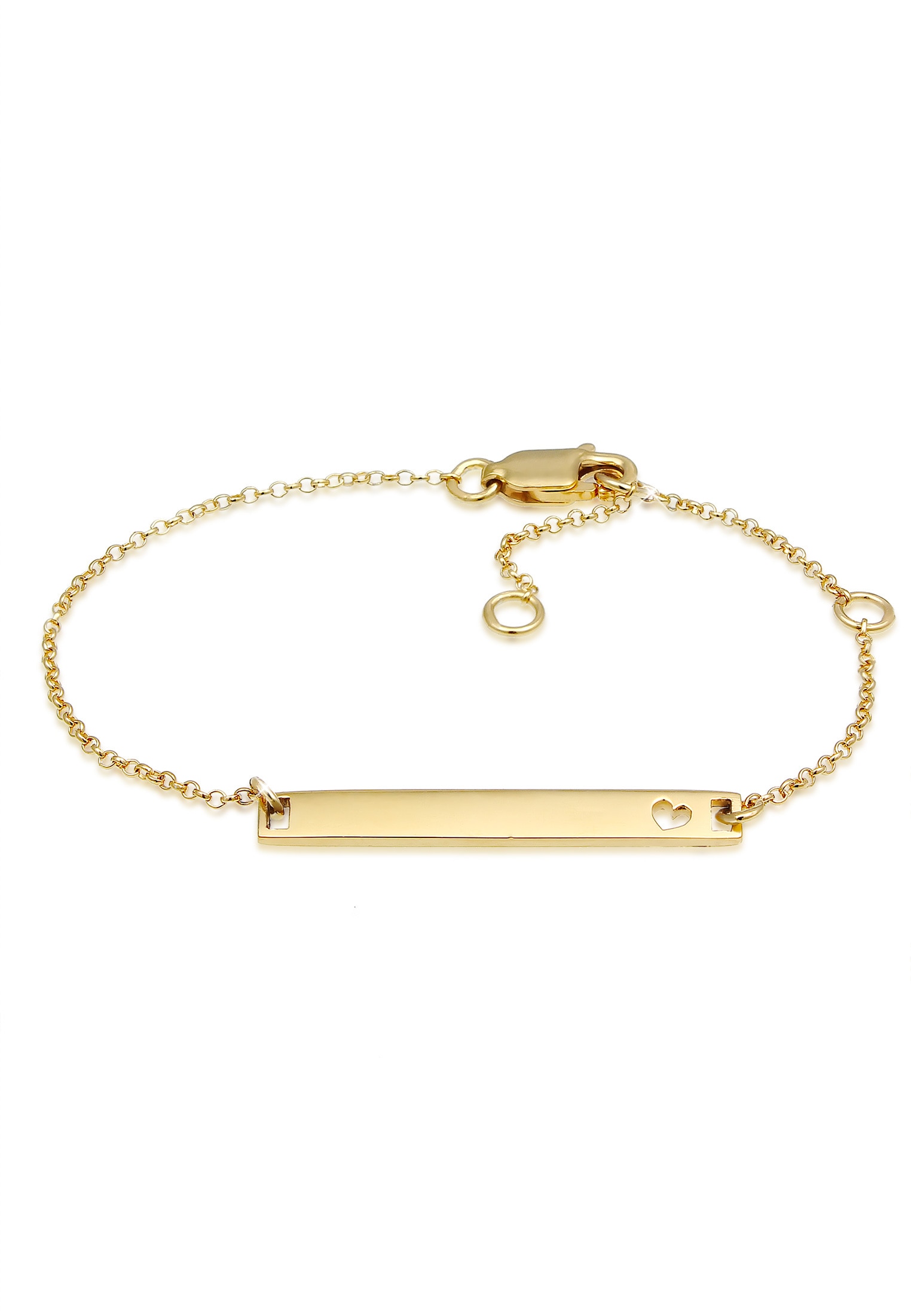 Elli Premium Armkette »Armband Kinder Herz Geburt Taufe Namensband 375 Gelbgold«