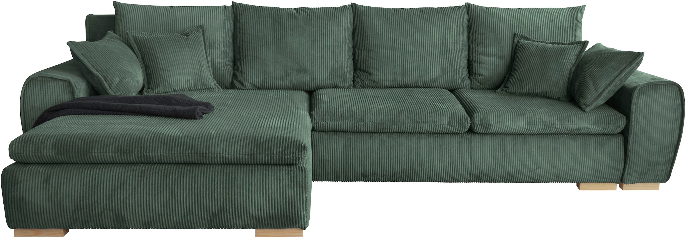 Home affaire Ecksofa »Cara Mia«, Cord Bezug, inkl. Schlaffunktion und Stauraum