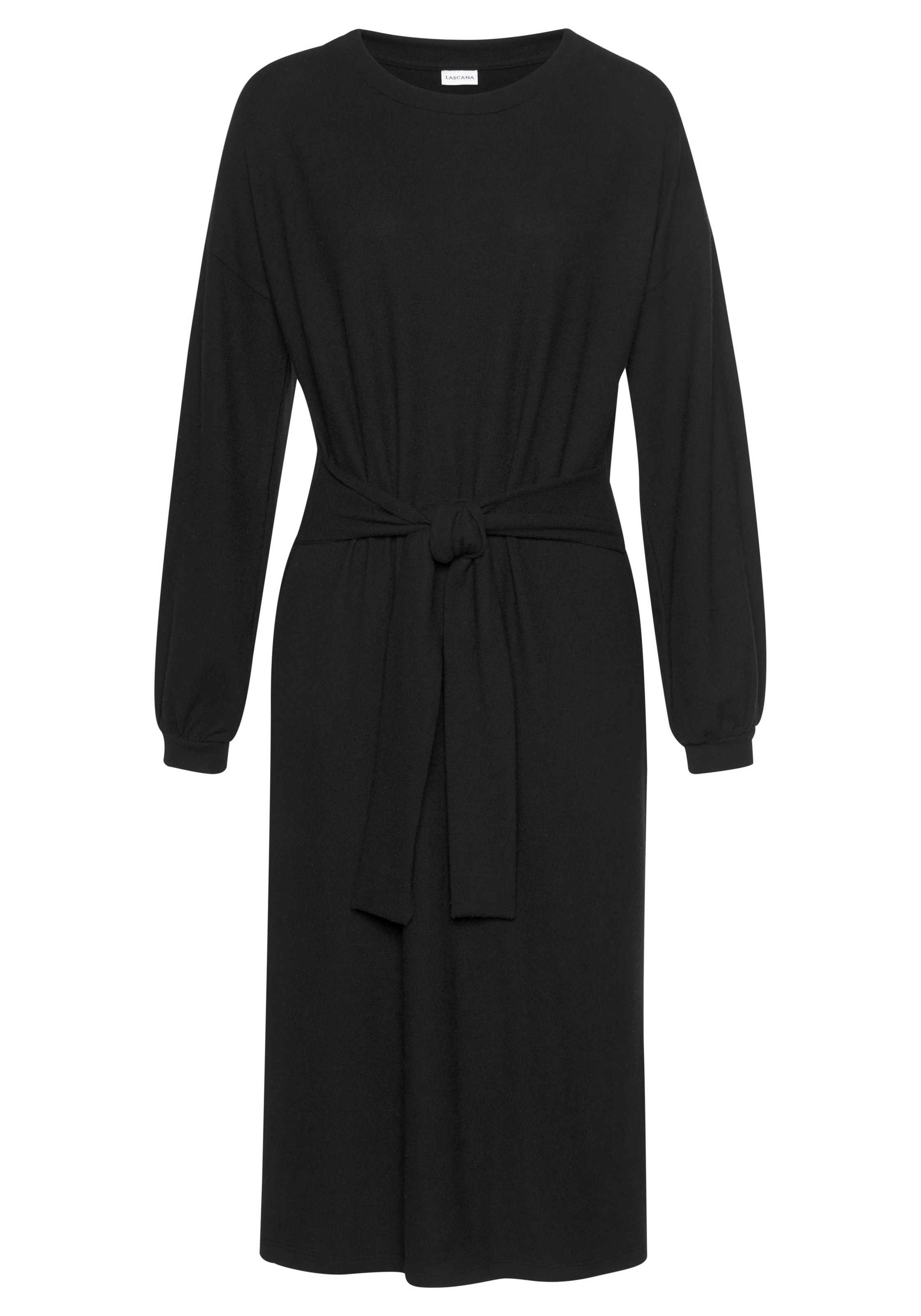 LASCANA Strickkleid, Loungekleid mit Taillengürtel, Loungewear