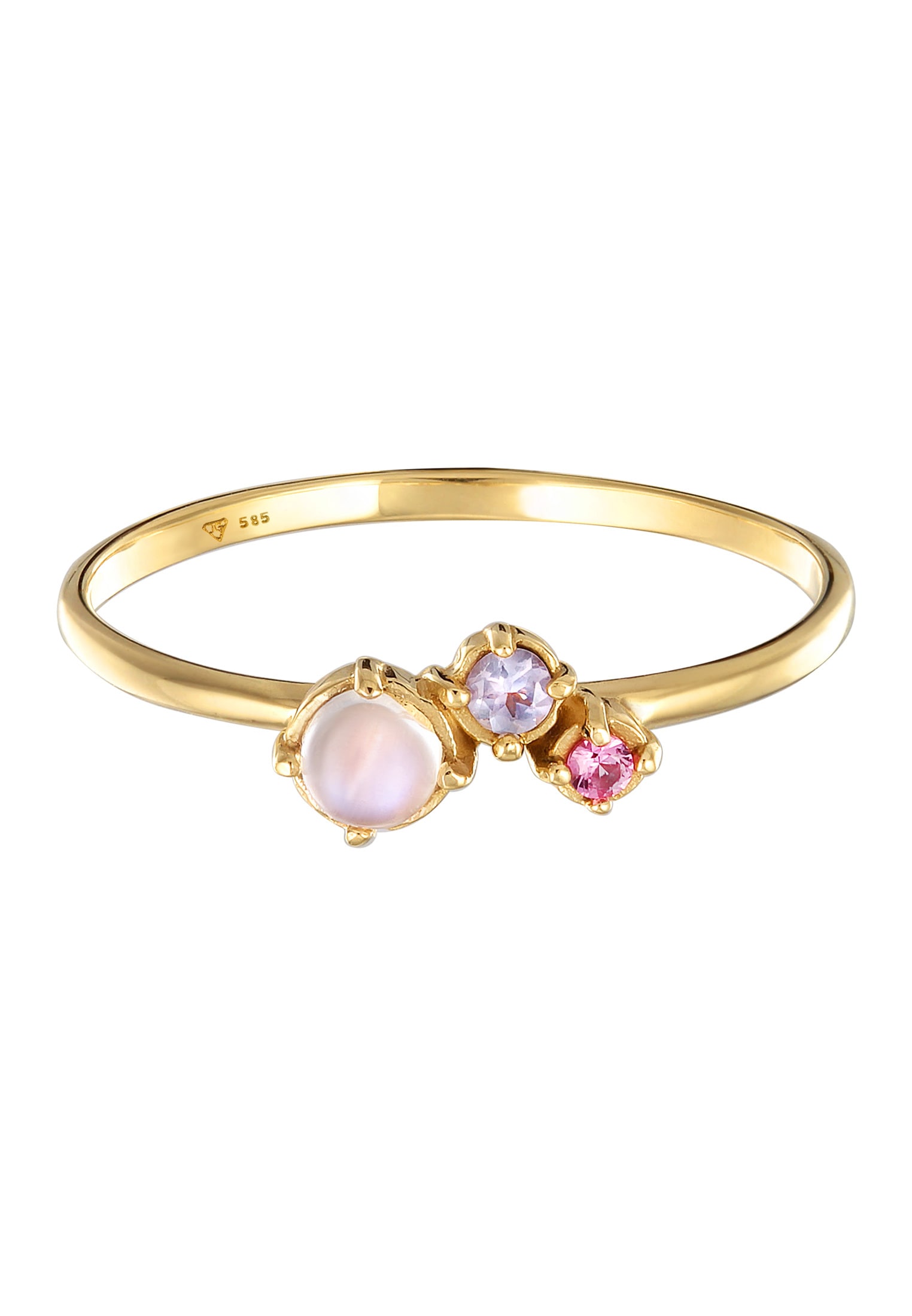 Elli Premium Silberring »Ring Mondstein Tansanit synth. Saphir 585er Gelbgold«