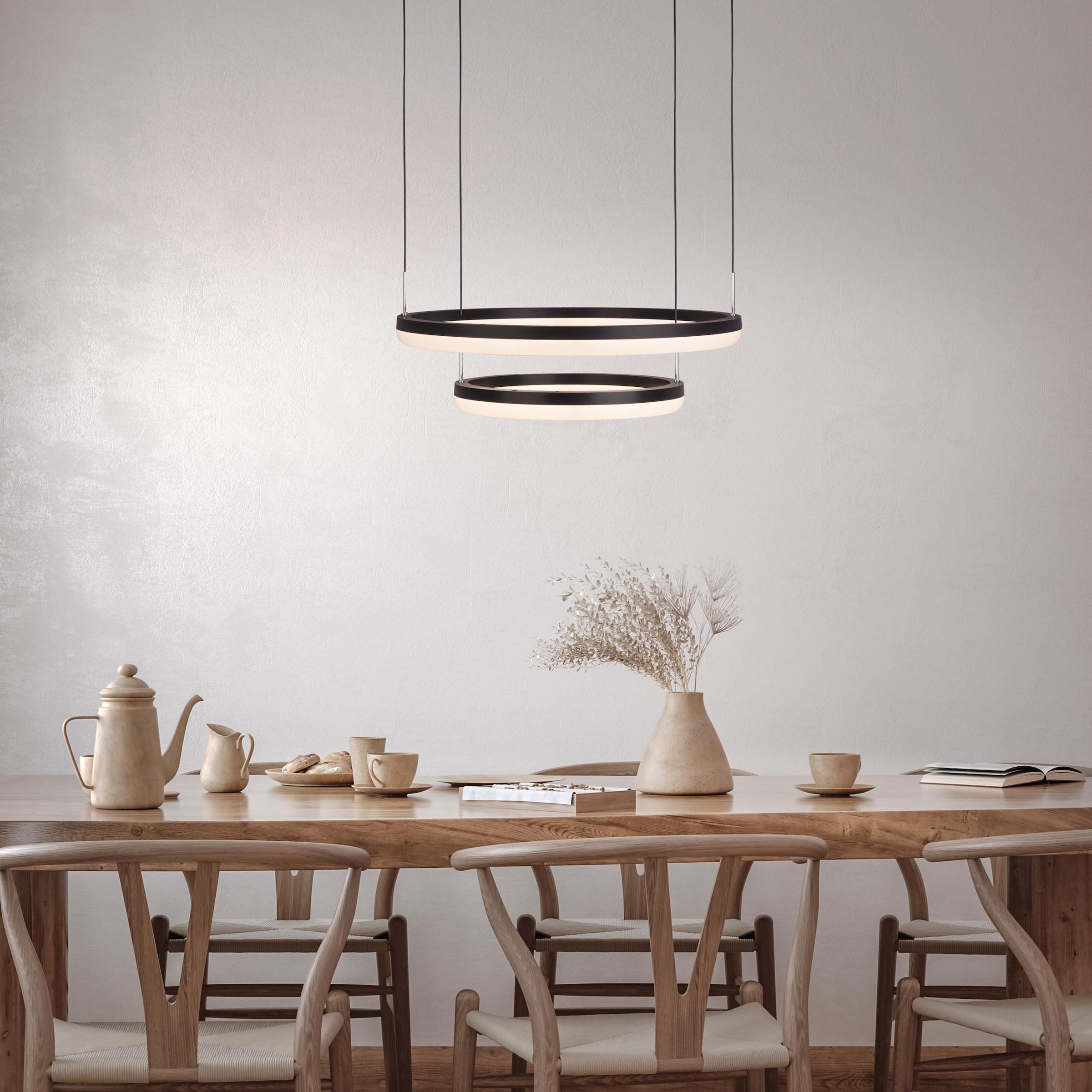 näve LED Pendelleuchte »CIRCULO«, CCT-Farbwechsler; Hintergrundbeleuchtung; Memoryfunktion; Nachtlicht