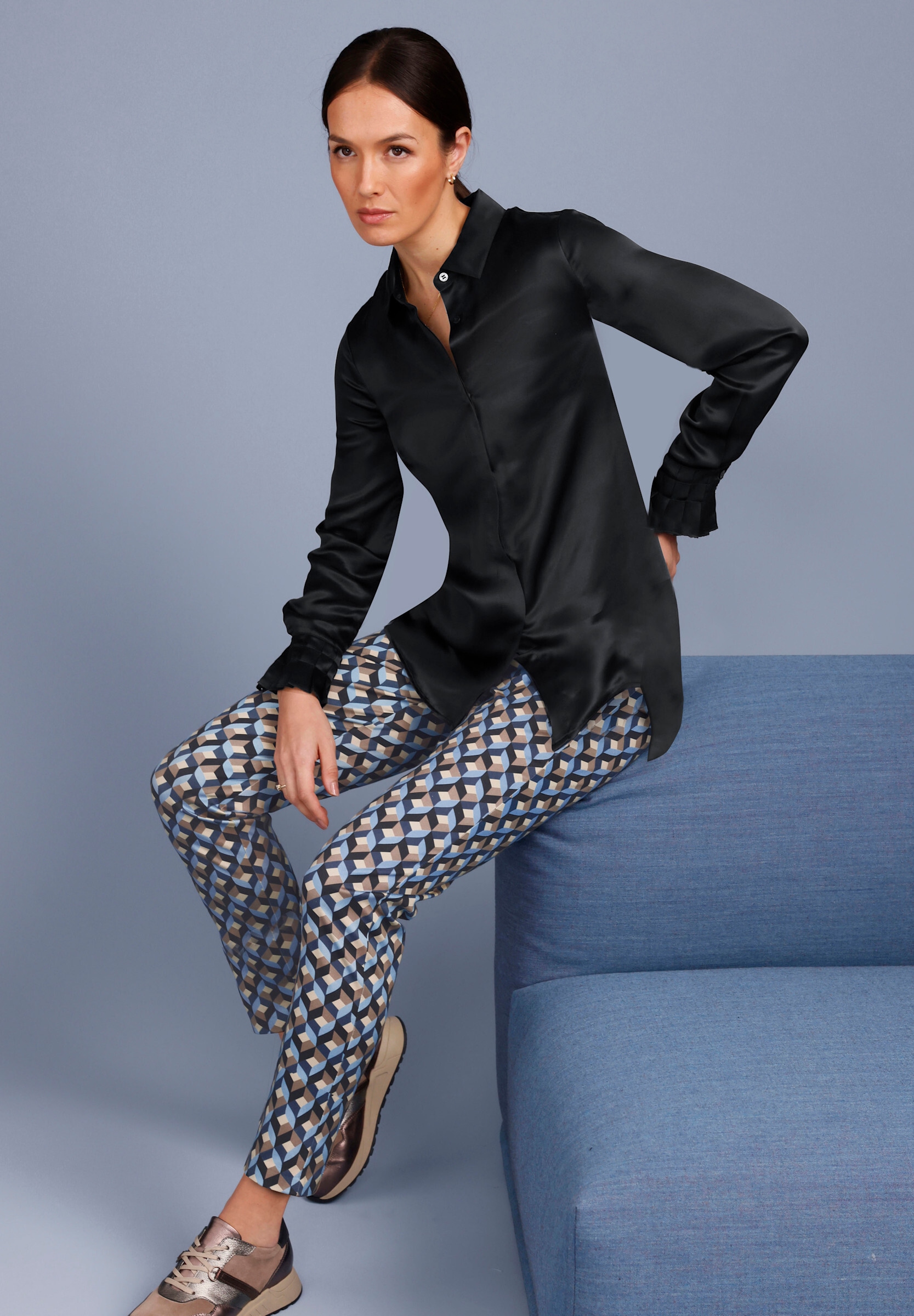 creation L Stoffhose »Lyocell-Baumwoll-Hose Hose in verkürzter Form«