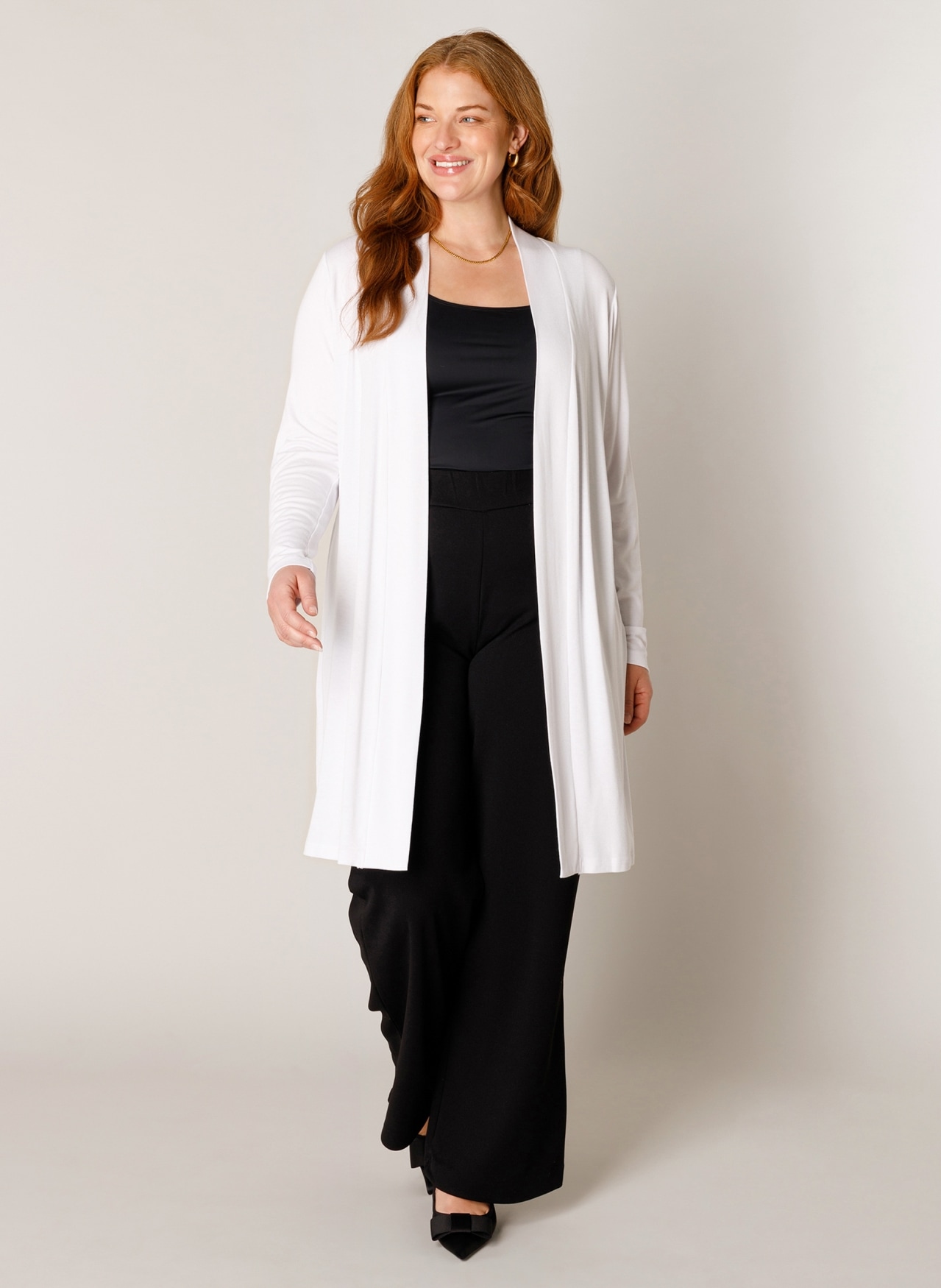 Base Level Curvy Longstrickjacke »Ayla long« Figurumspielende, weiche Strickqualität