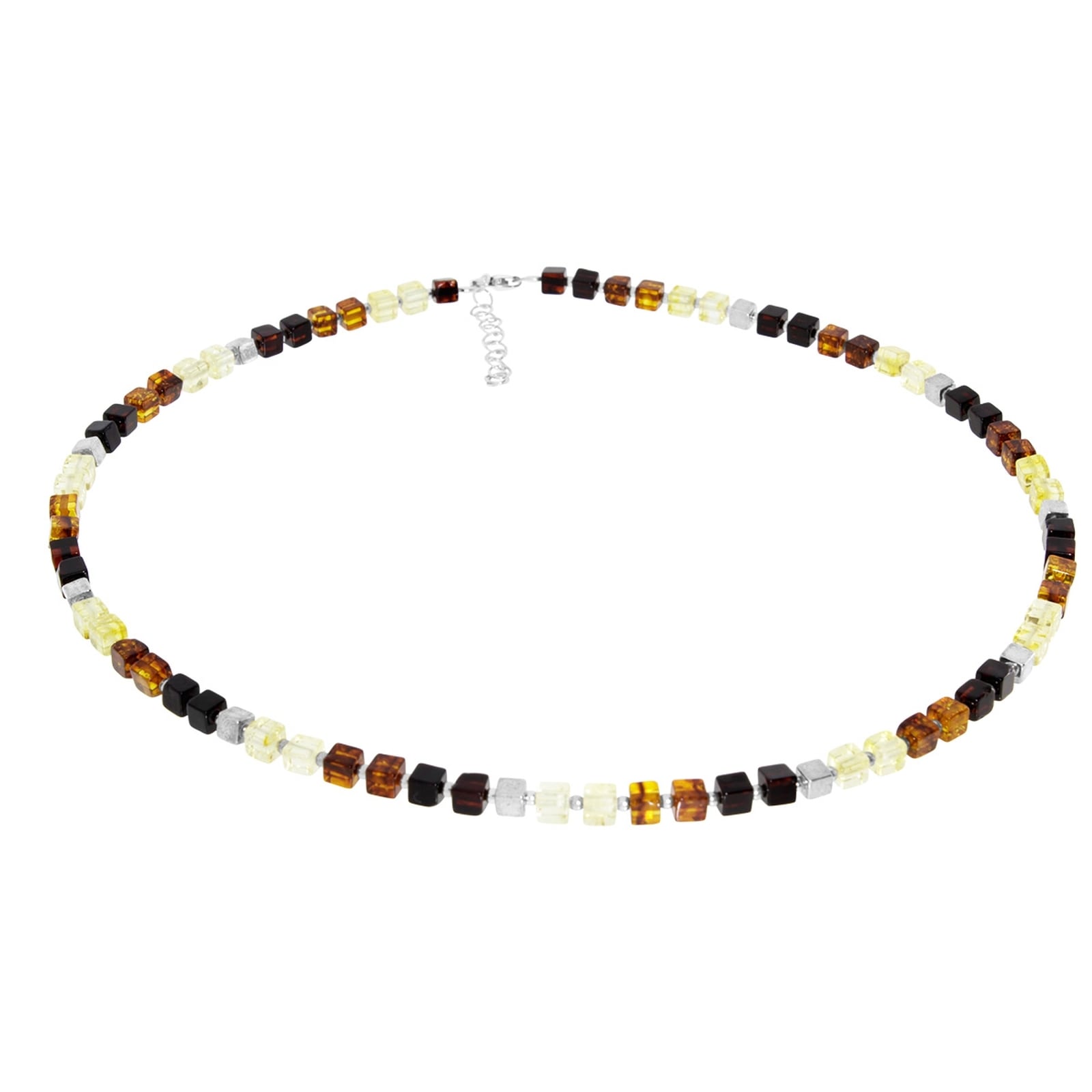 OSTSEE-SCHMUCK Kette ohne Anhänger »- Würfel 4 - Bernstein -,«