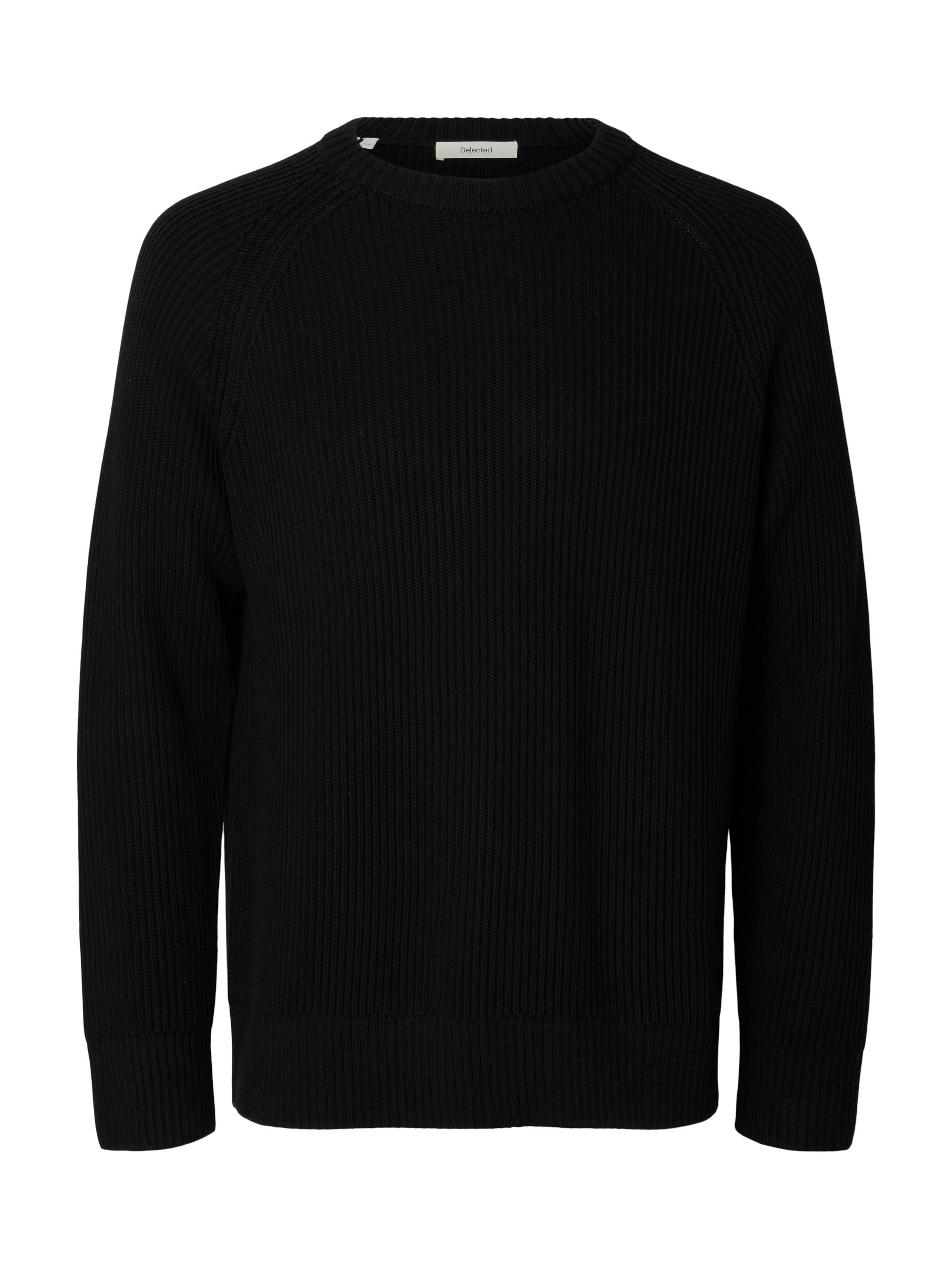 SELECTED Rundhalspullover »SLMBRAUN KNIT RIB CREW NECK NOOS« Baumwolle, relaxed fit