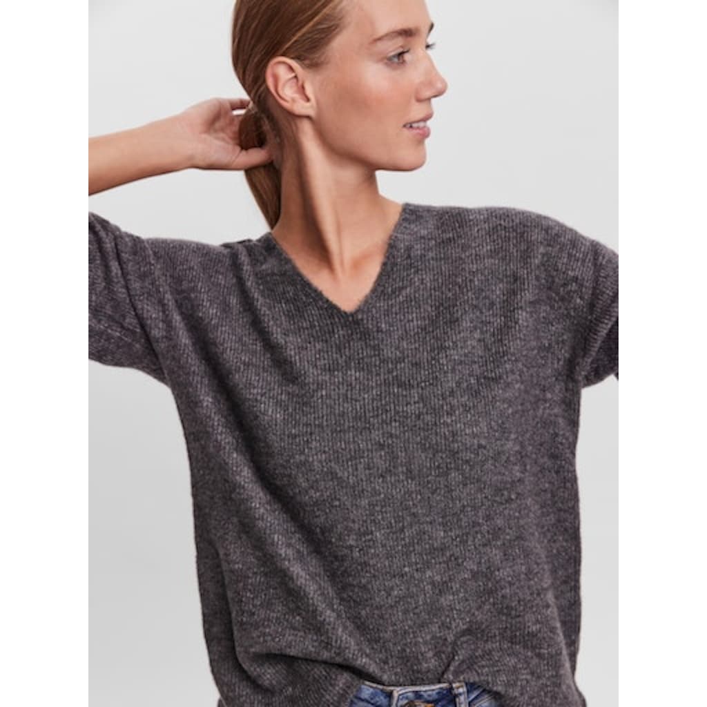 Vero Moda V-Ausschnitt-Pullover »VMCREWLEFILE LS V-NECK BLOUSE NOOS«