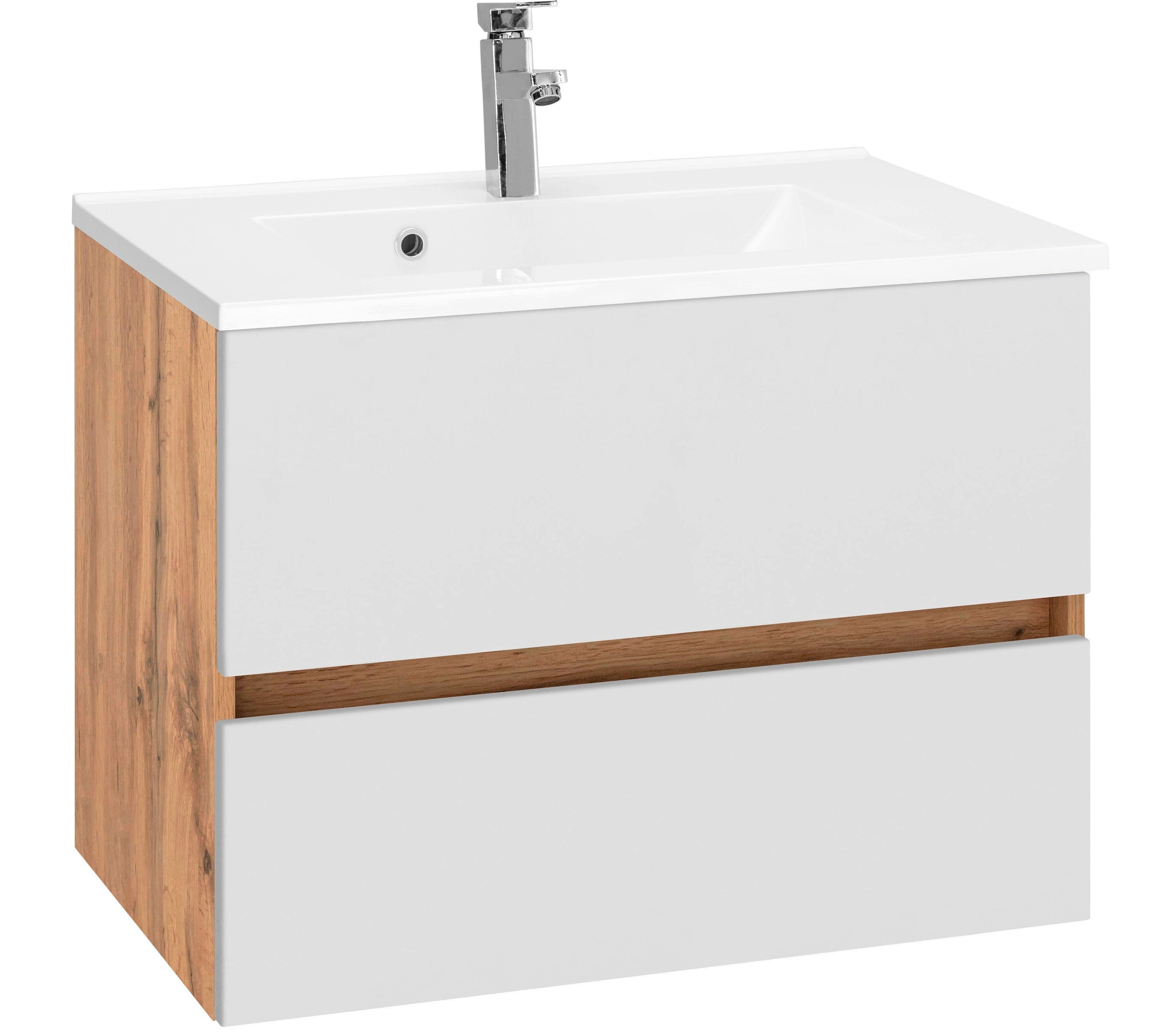 welltime Waschbeckenunterschrank "Lucca" Badmöbel, Waschtisch inkl. Waschbecken, Breite 60 cm