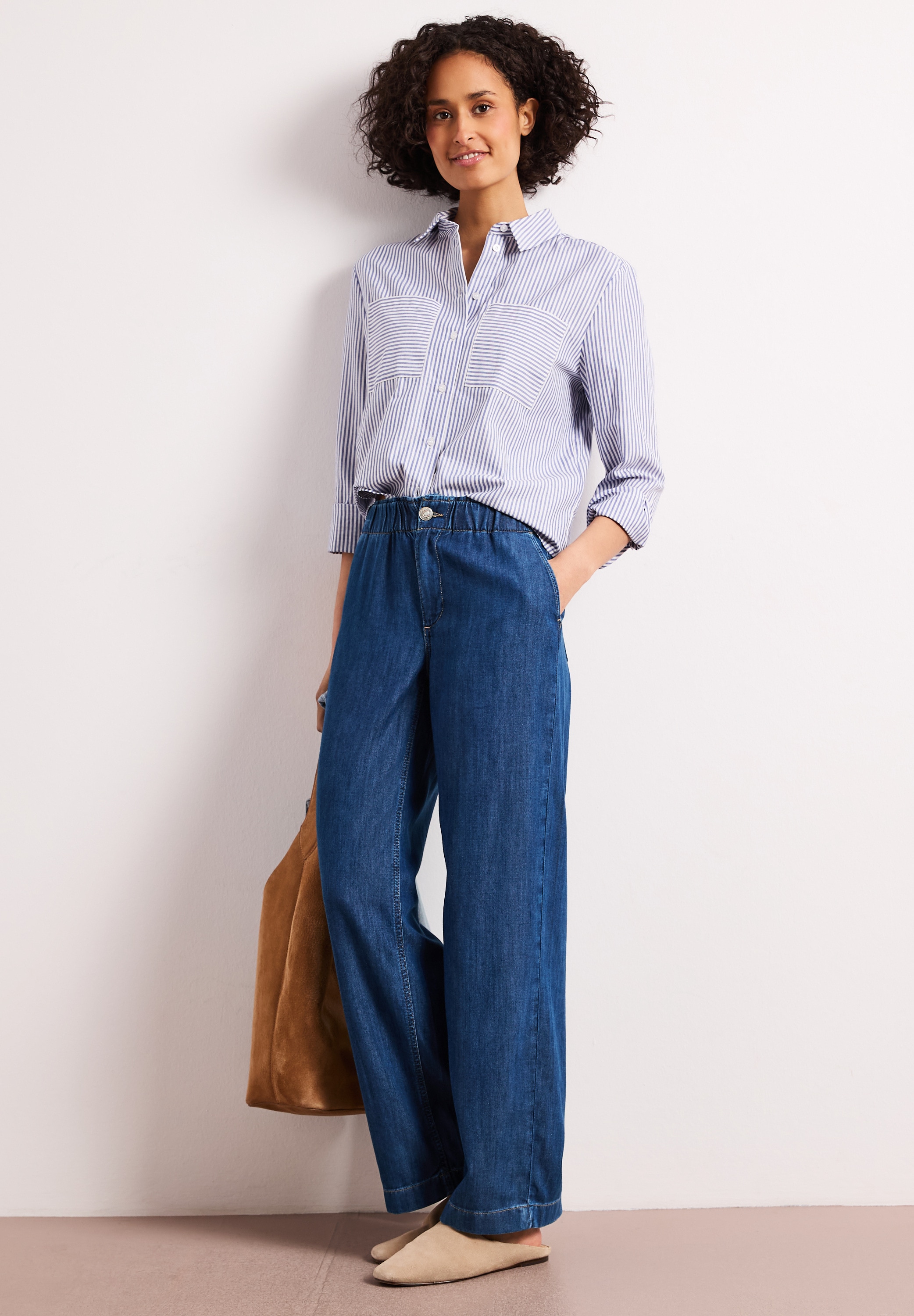 STREET ONE Weite Jeans »Style Emee« mit Paperbag-Bund