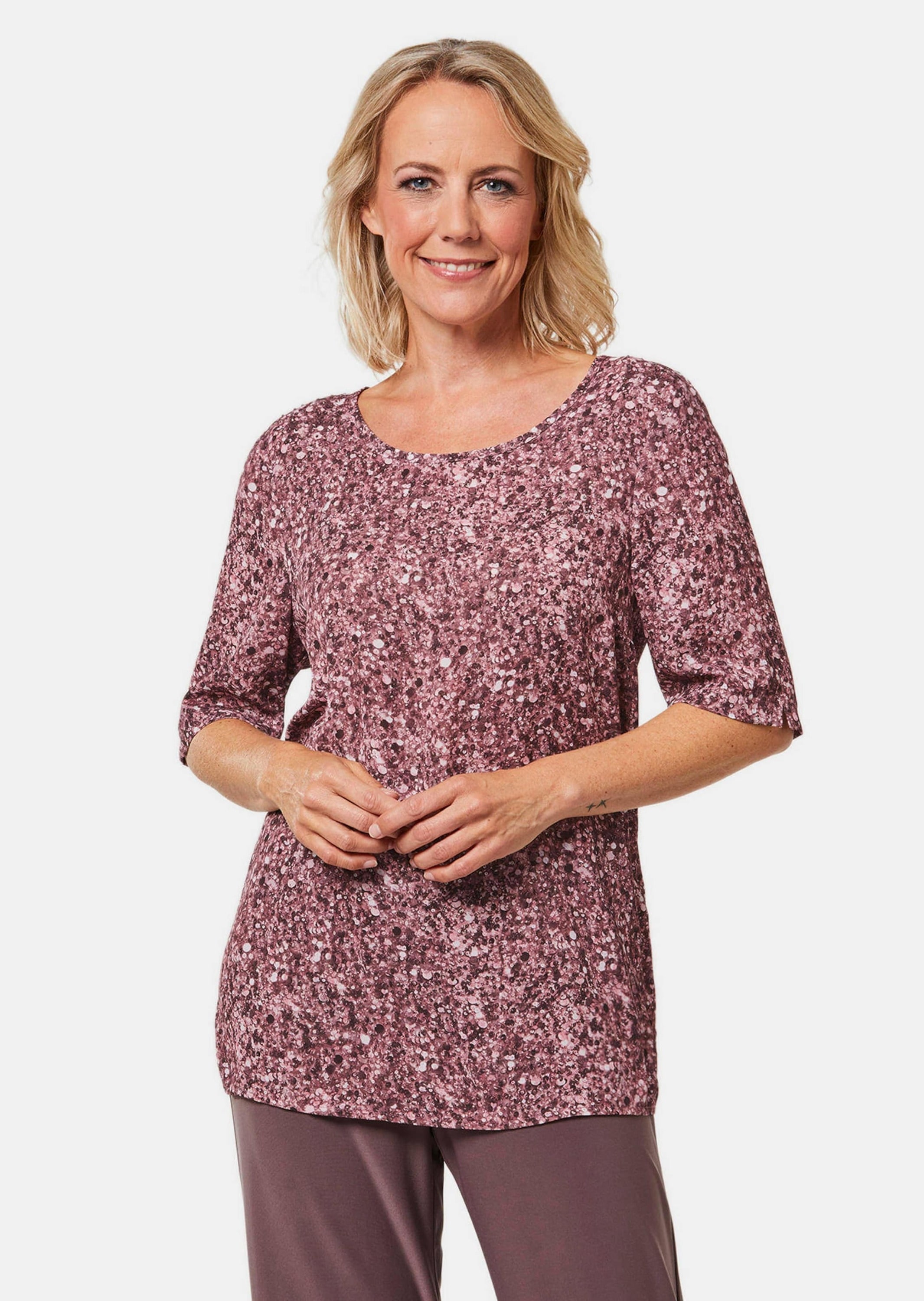 GOLDNER Druckbluse »Druckbluse Chiffonbluse mit farbbrillantem Druck«