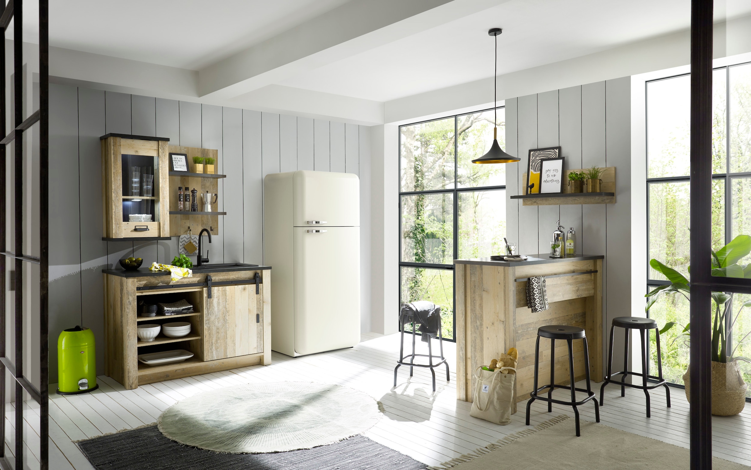 Home affaire Hängeschrank »Sherwood« mit Apothekergriff aus Metall, Höhe 90 cm