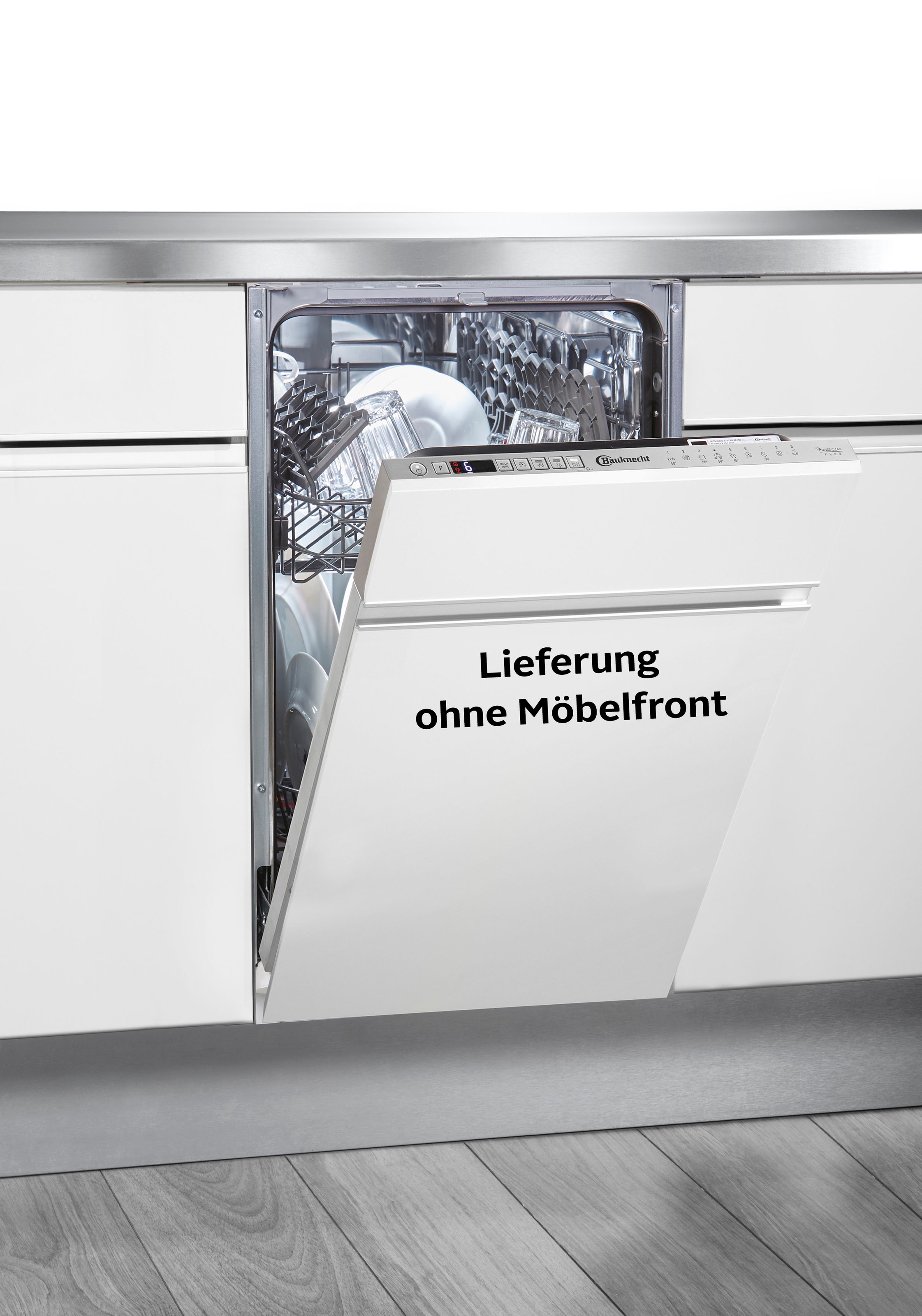 BAUKNECHT vollintegrierbarer Geschirrspüler "BSIO 3T223 PE X (2)" 10 Maßgedecke PowerClean Hochdruckdüsen – reinigt hartnäckigste Verschmutzungen