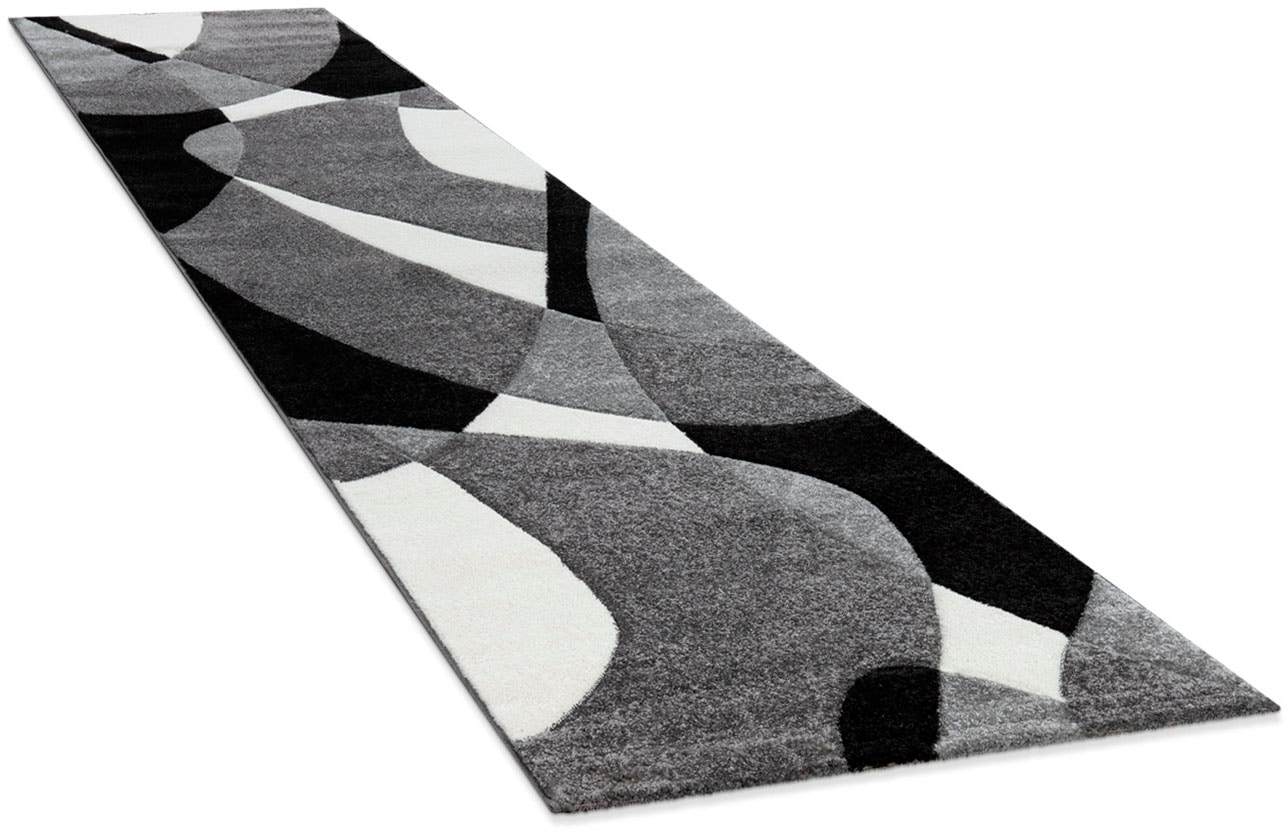 Paco Home Läufer »Diamond 664« rechteckig 18 mm Höhe Teppich-Läufer, Kurzflor, 3D-Design, modernes geometrisches Muster