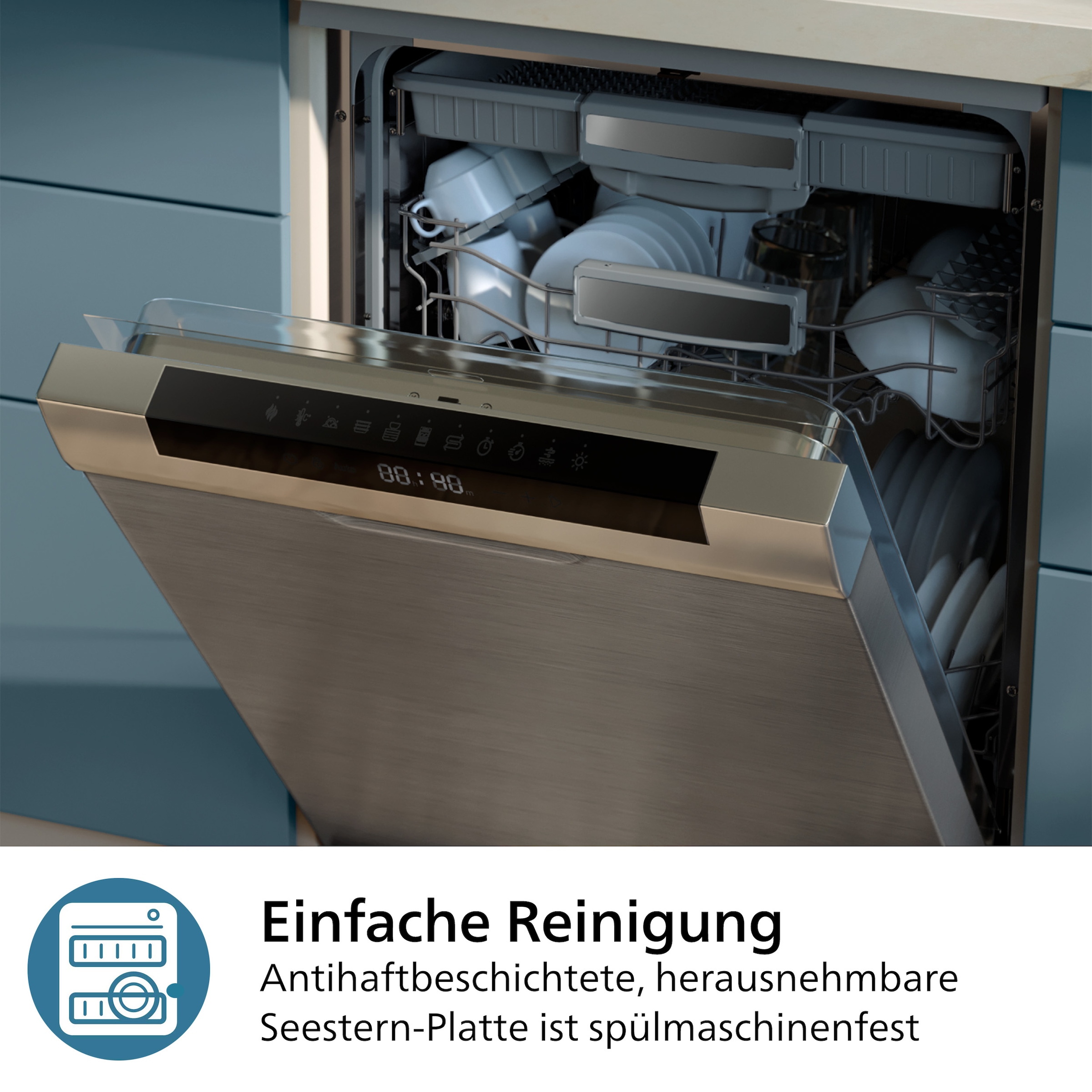 Philips Heißluftfritteuse »Airfryer 2000 NA231/00, mit 6.2L, Sichtfenster«, 1700 W, RapidAir Technologie und 13 Kochfunktionen; Schwarz/Silber