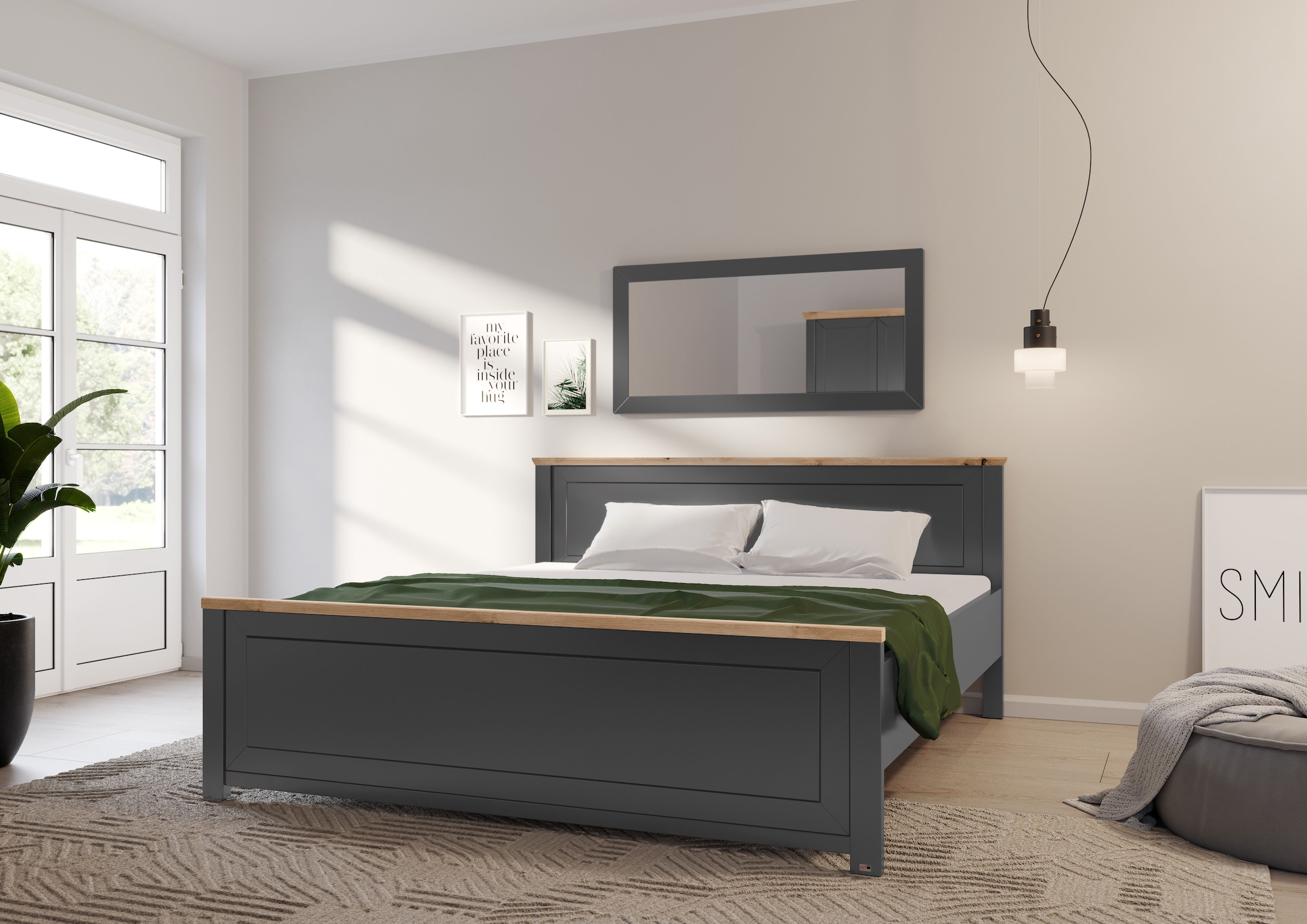 set one by Musterring Spiegel »York Schlafen« für Wandmontage, zwei Farbvarianten, B 125 x H 60 x T 2 cm