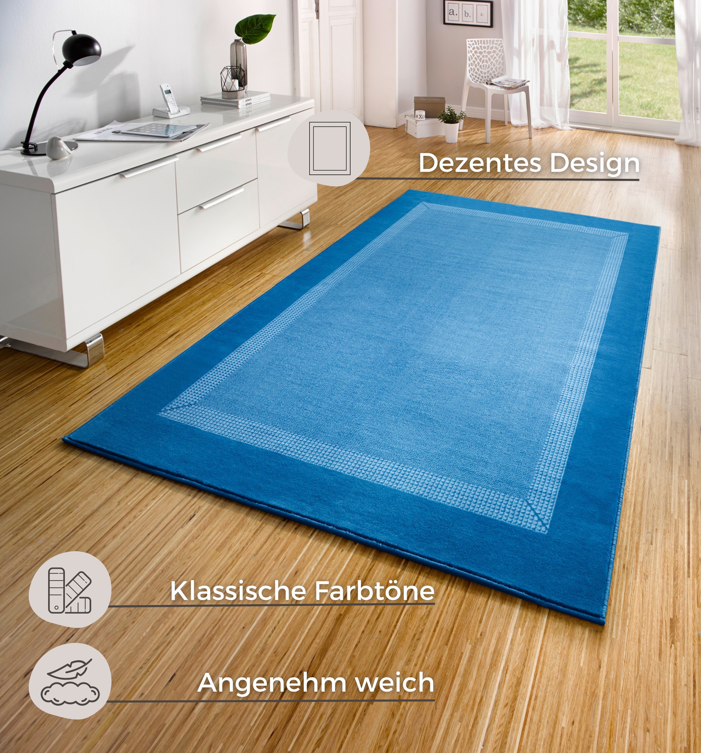 HANSE Home Teppich »Band«, rechteckig, 9 mm Höhe, Kurzflor, weich, Läufer Größen, Wohnzimmer, Schlafzimmer, Esszimmer