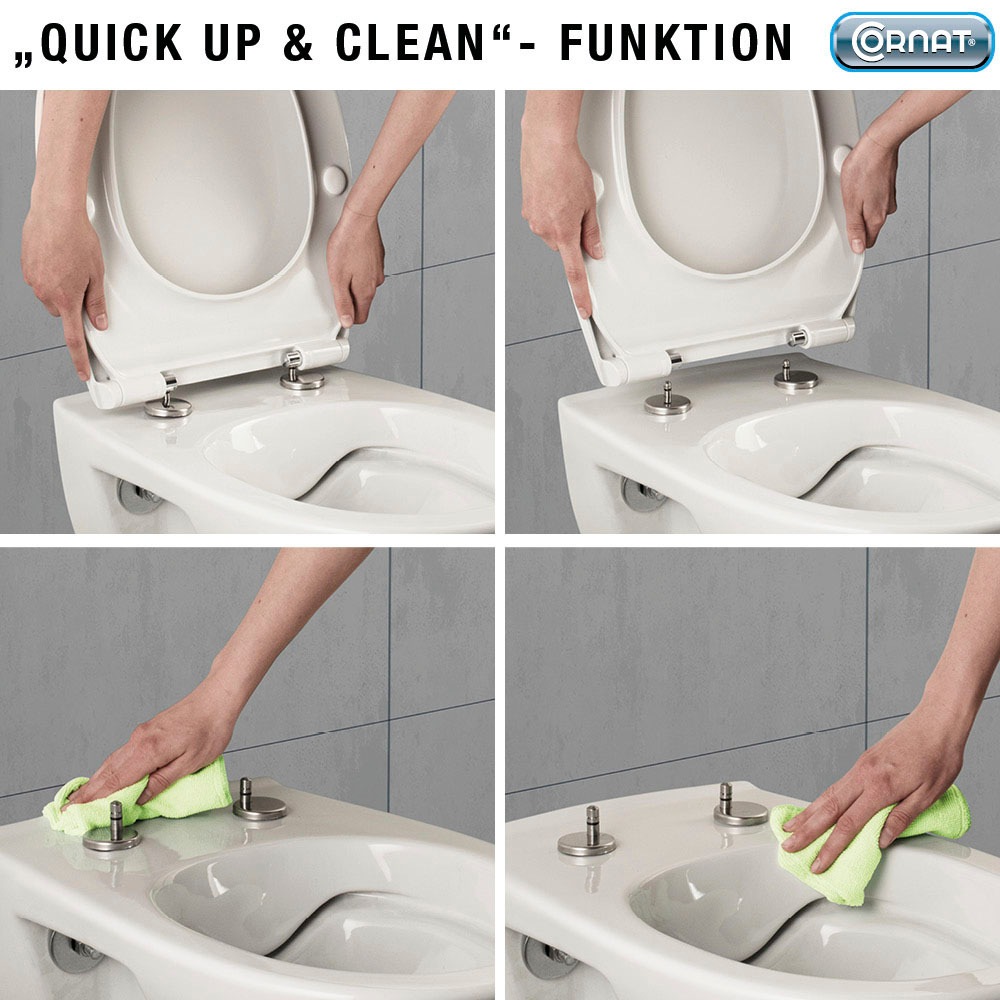 CORNAT WC-Sitz »Superflaches Design - Pflegeleichter Duroplast - Quick up«