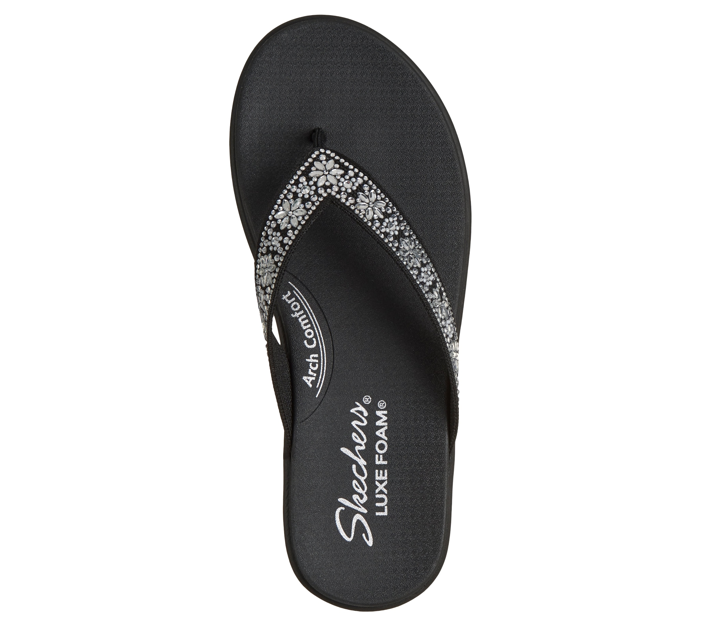 Skechers Zehentrenner »MEDITATION LUXE«  Sommerschuh, Strandschuh, Urlaubsschuh mit Glitzersteine