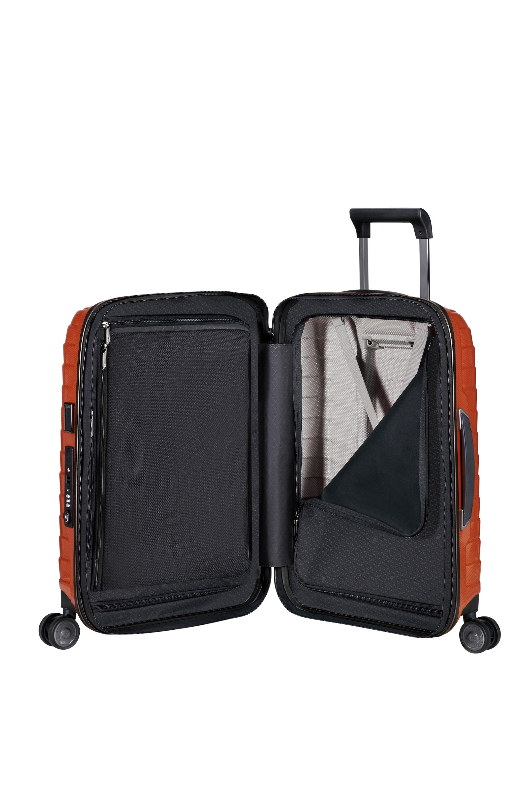 Samsonite Hartschalen-Trolley »PROXIS, verschiedene Größen und Farben« 38 l 4 Rollen arretierbares und versenkbares Druckknopf-Trolleysystem