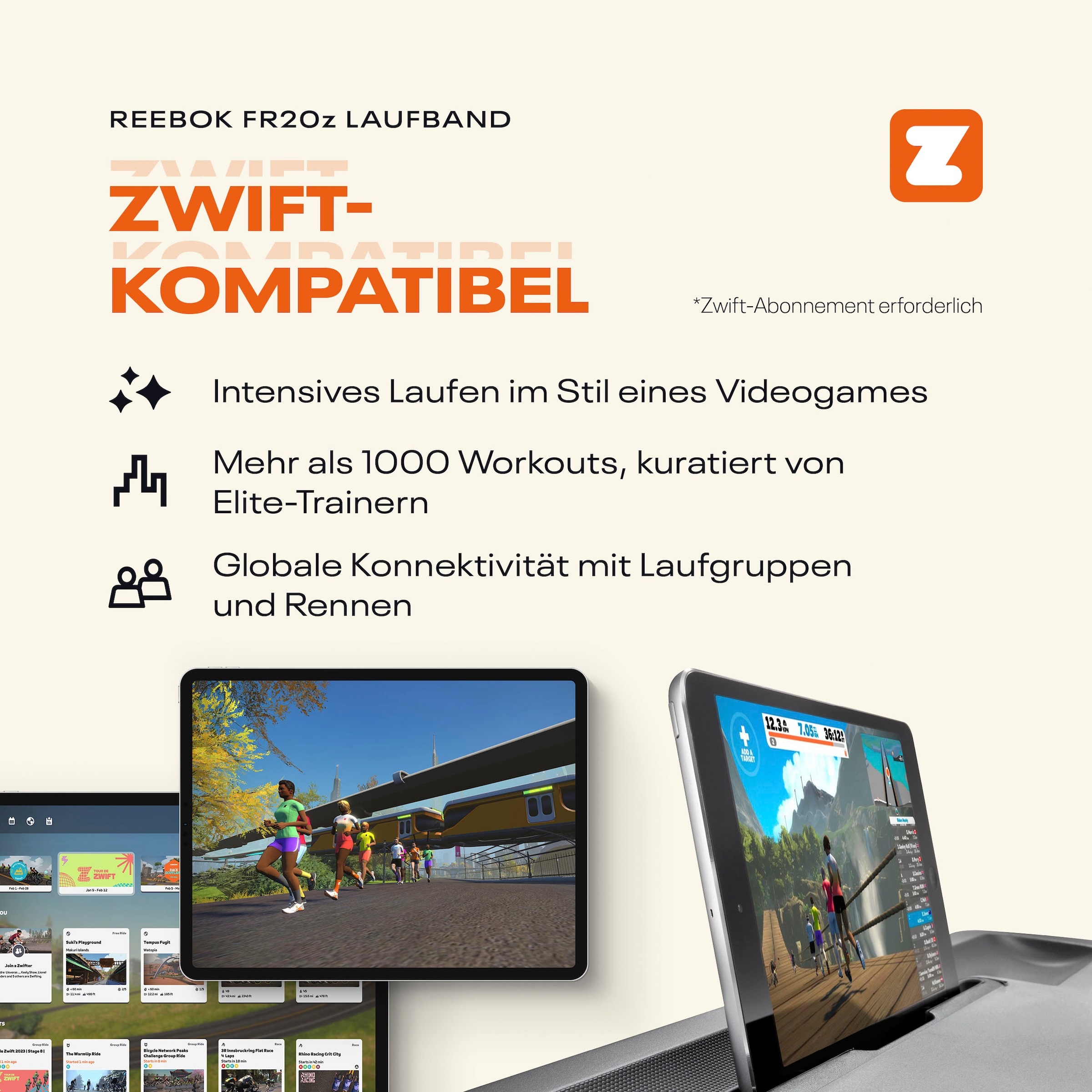 Reebok Laufband »FR20z Floatride« bis max. 18 km/h, mit Steigung, 120 kg max. Benutzergewicht